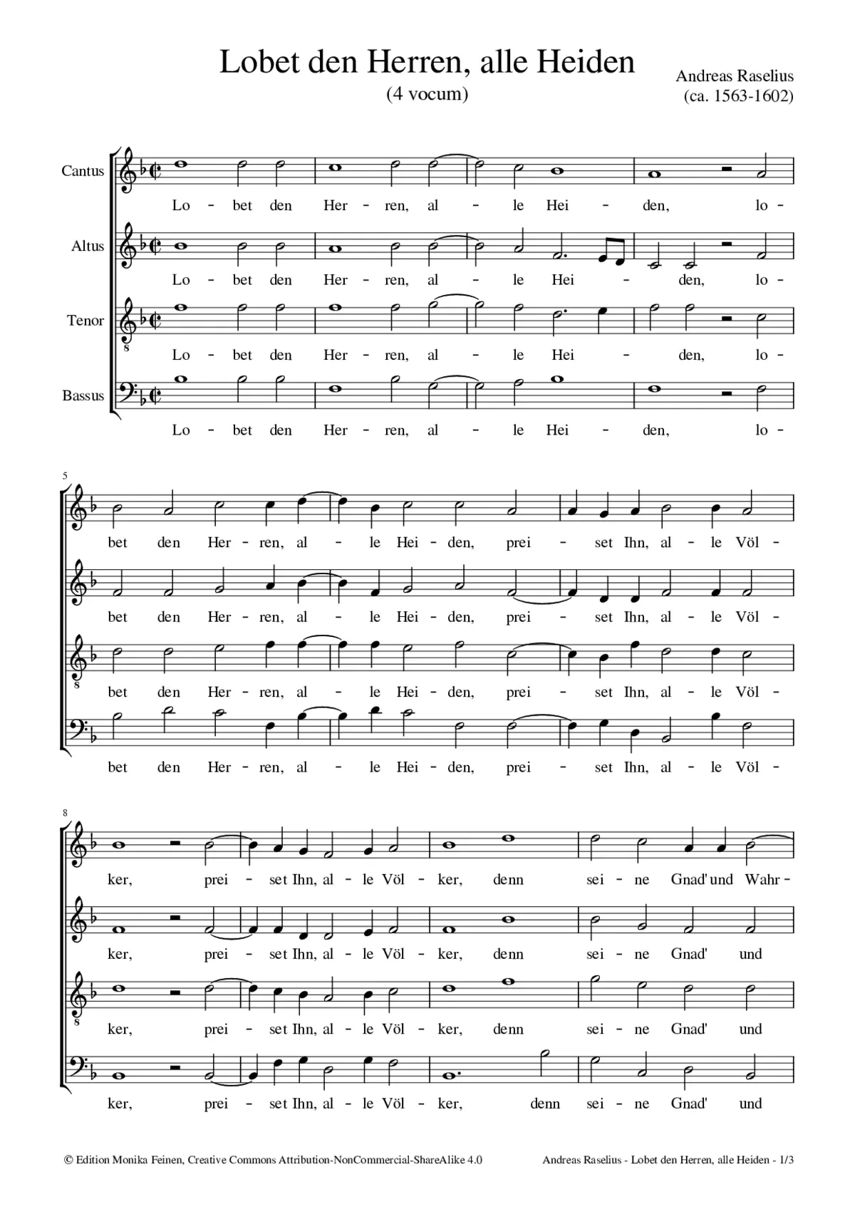 Lobet den Herren, alle Heiden - Page 1