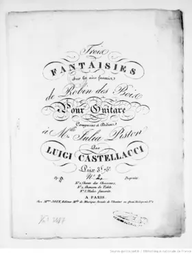 3 Fantaisies sur les airs favoris de Robin des Bois pour Guitare No.2