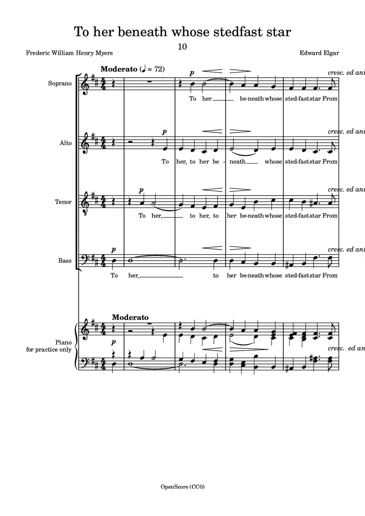 To her beneath whose stedfast star - Page 1