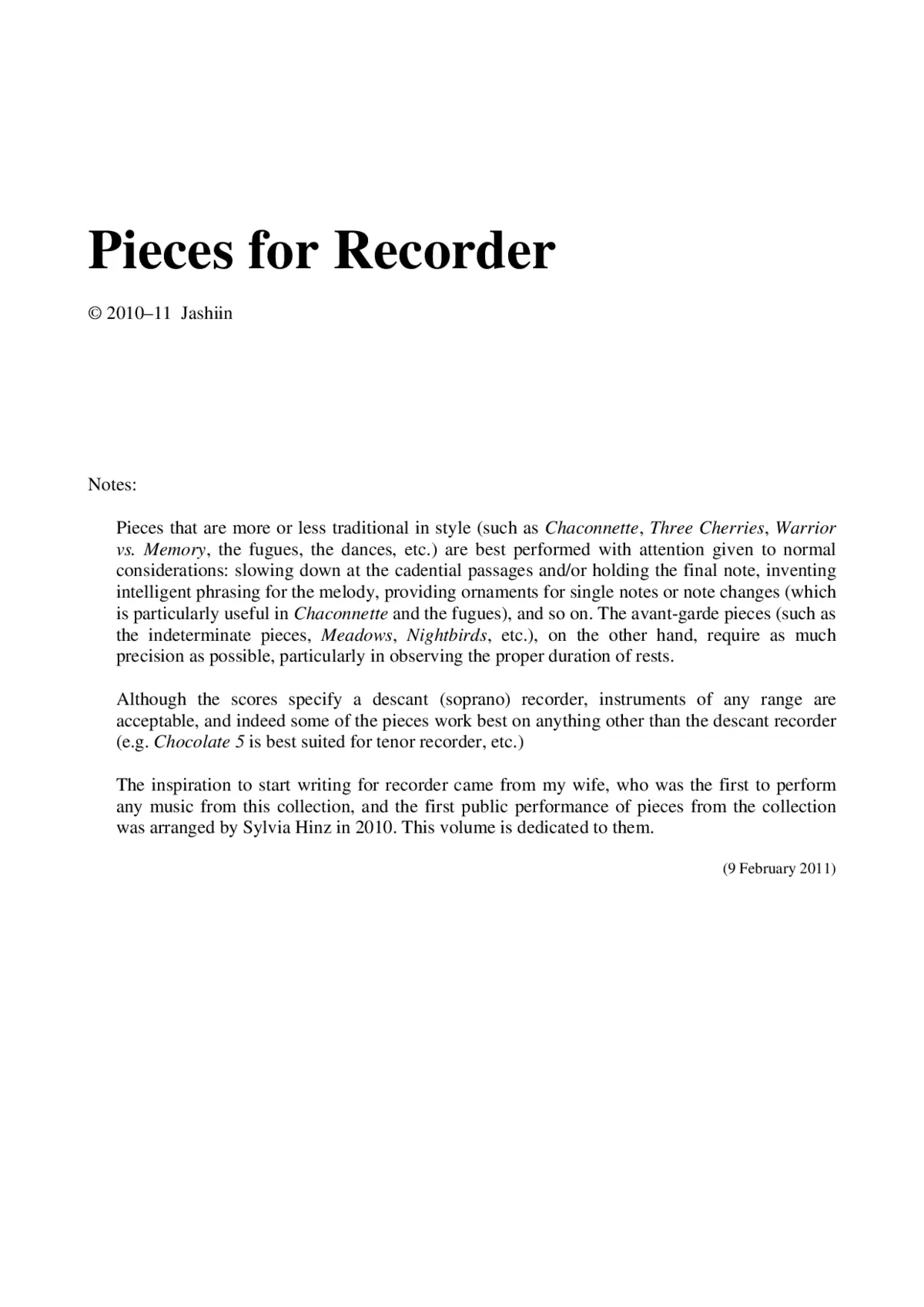 24 Pieces for Recorder - Page 1