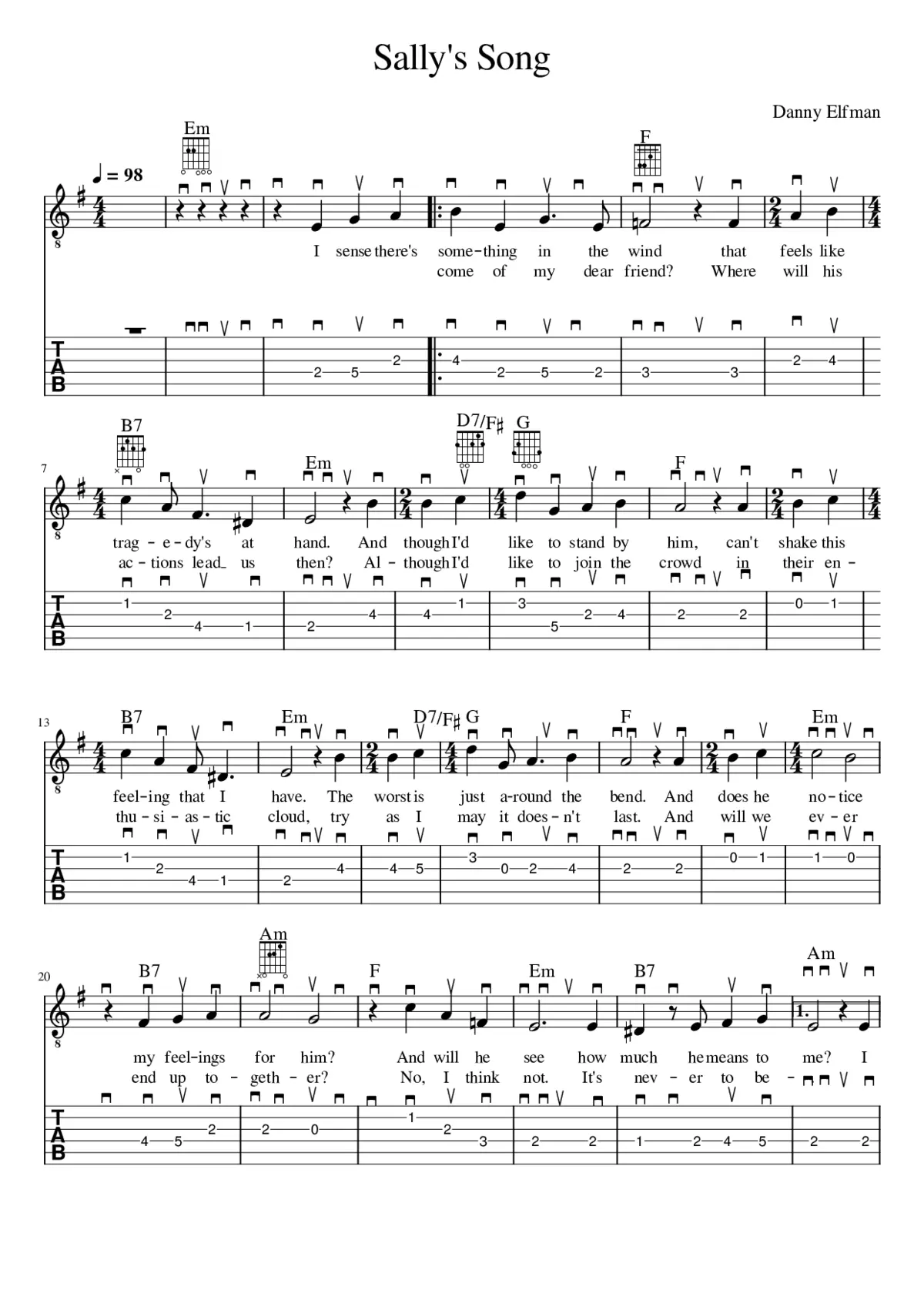 Sally's Song - Page 1