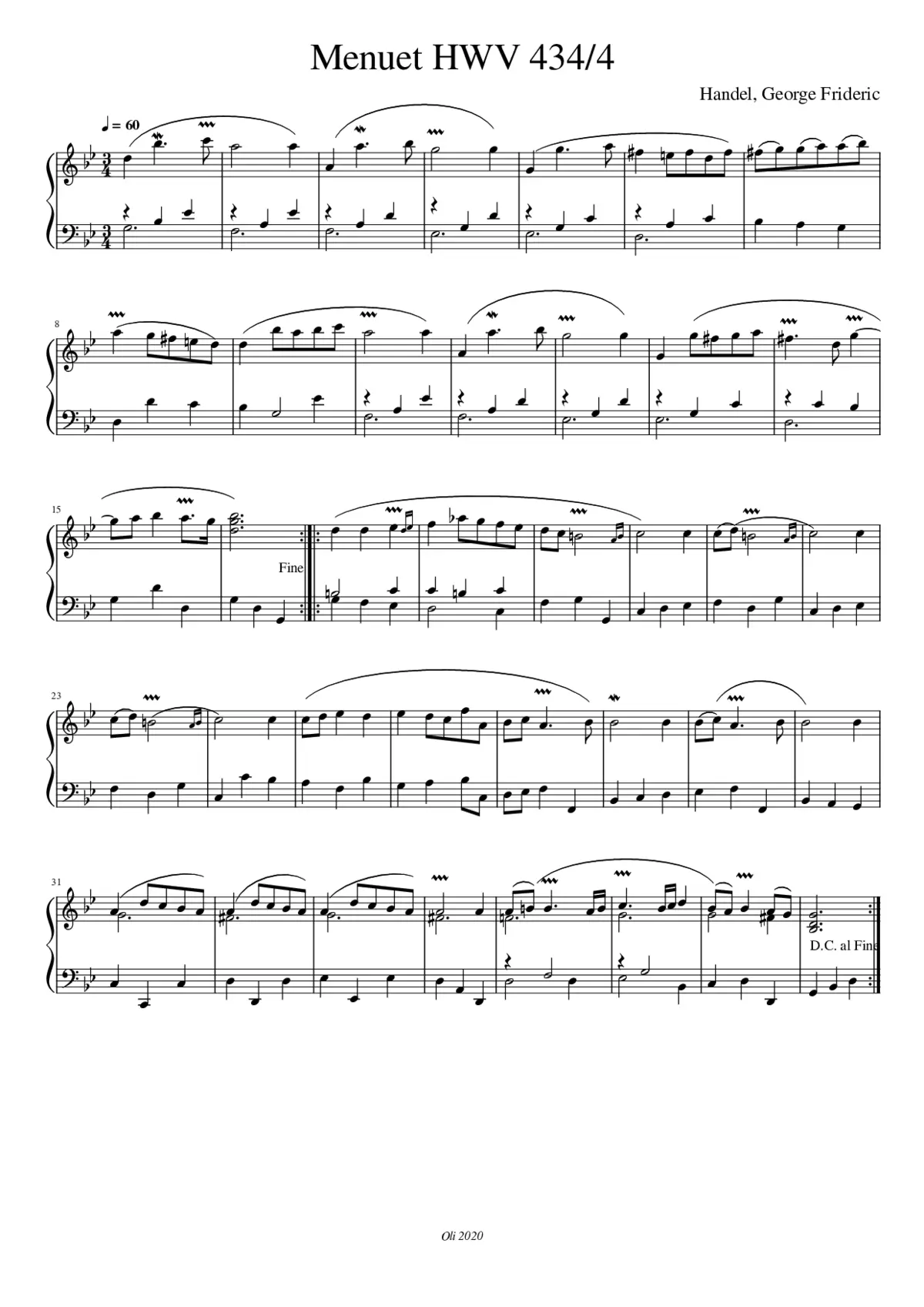 Menuet HWV 4344 - Page 1