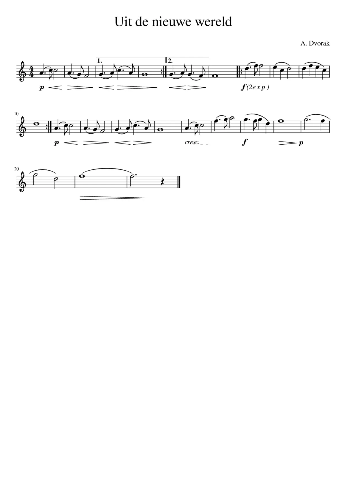 Uit de nieuwe wereld - A. Dvorak - Page 1