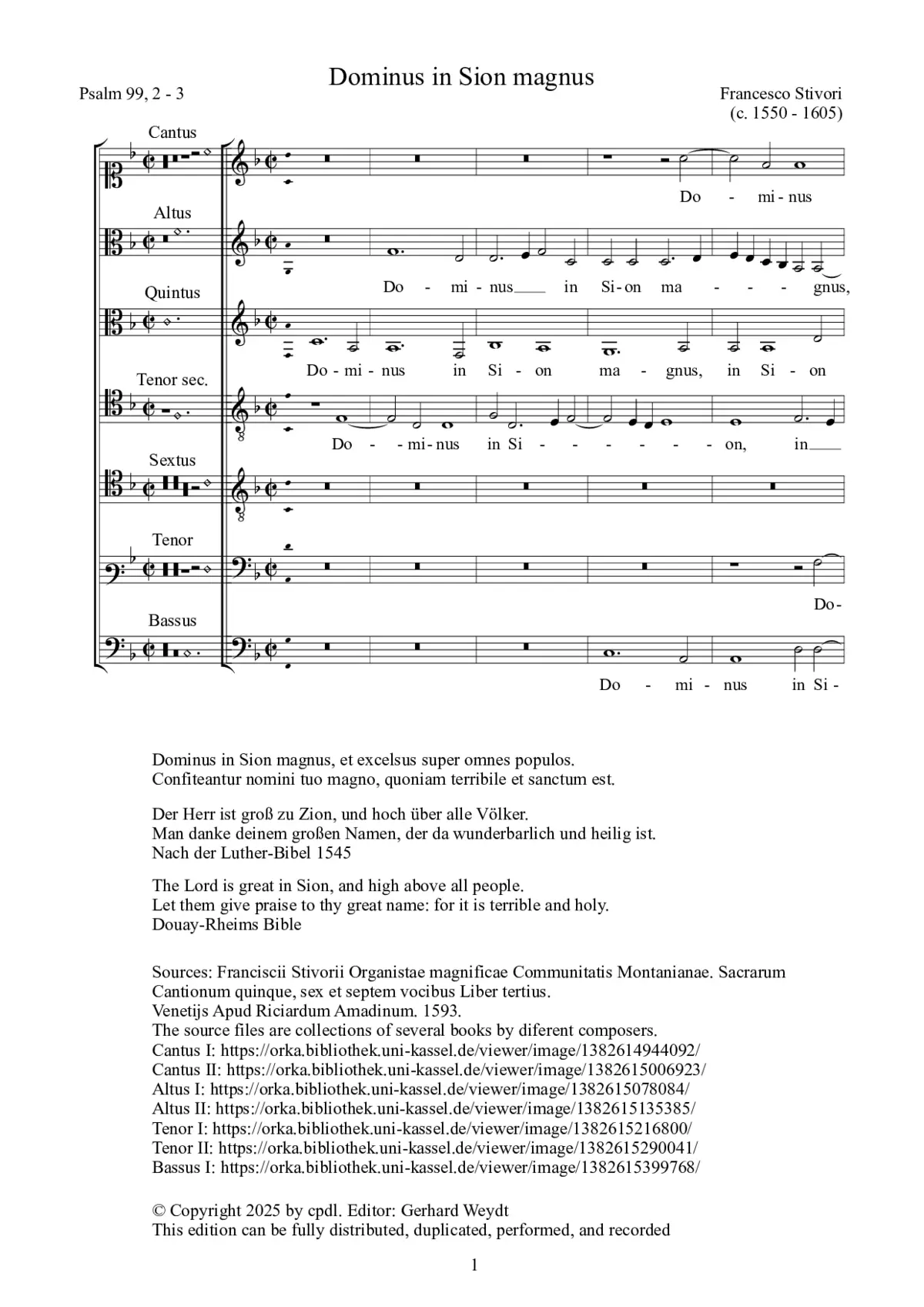 Dominus in Sion magnus - Page 1