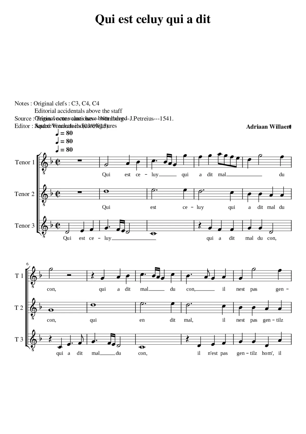 Qui est celuy - Page 1