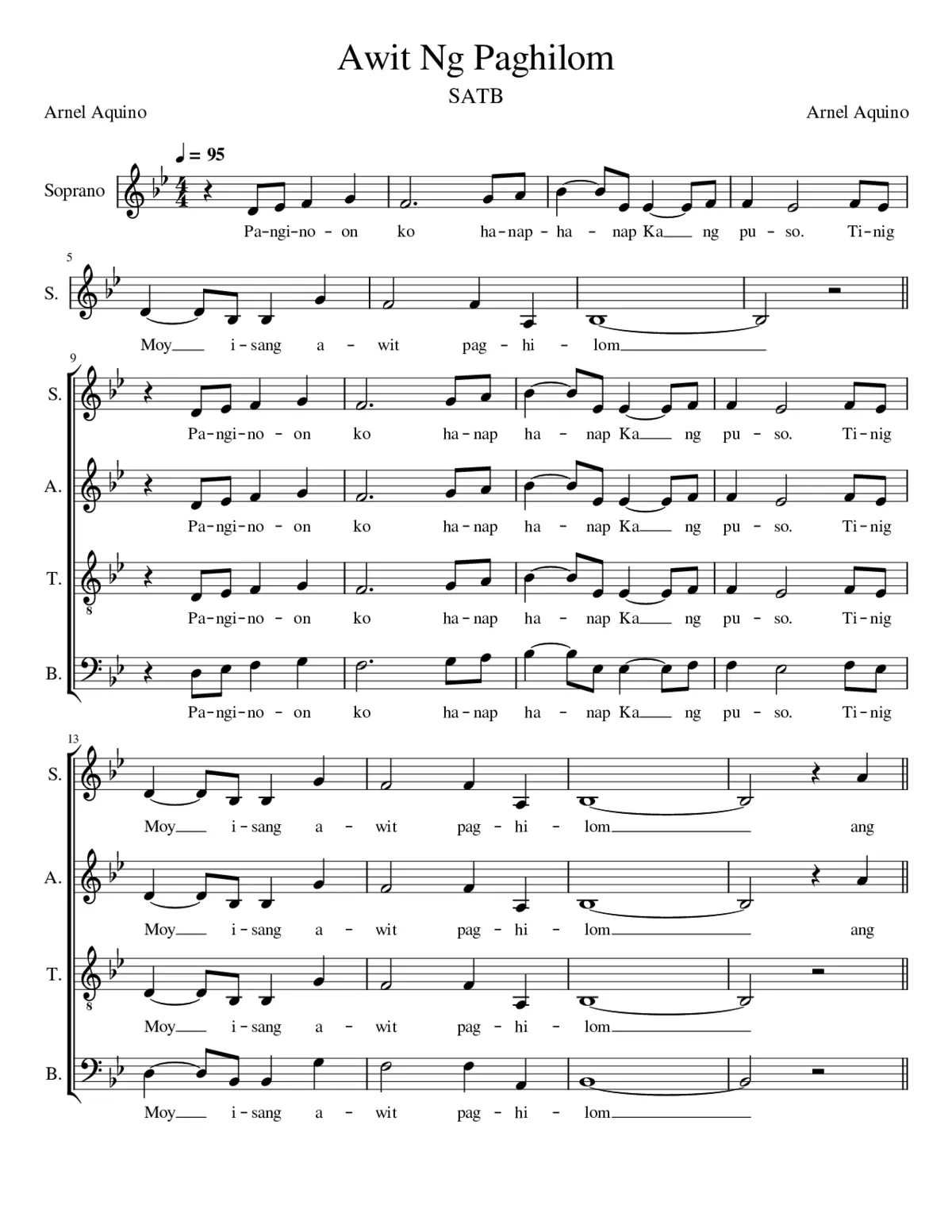 Awit Ng Paghilom SATB - Page 1