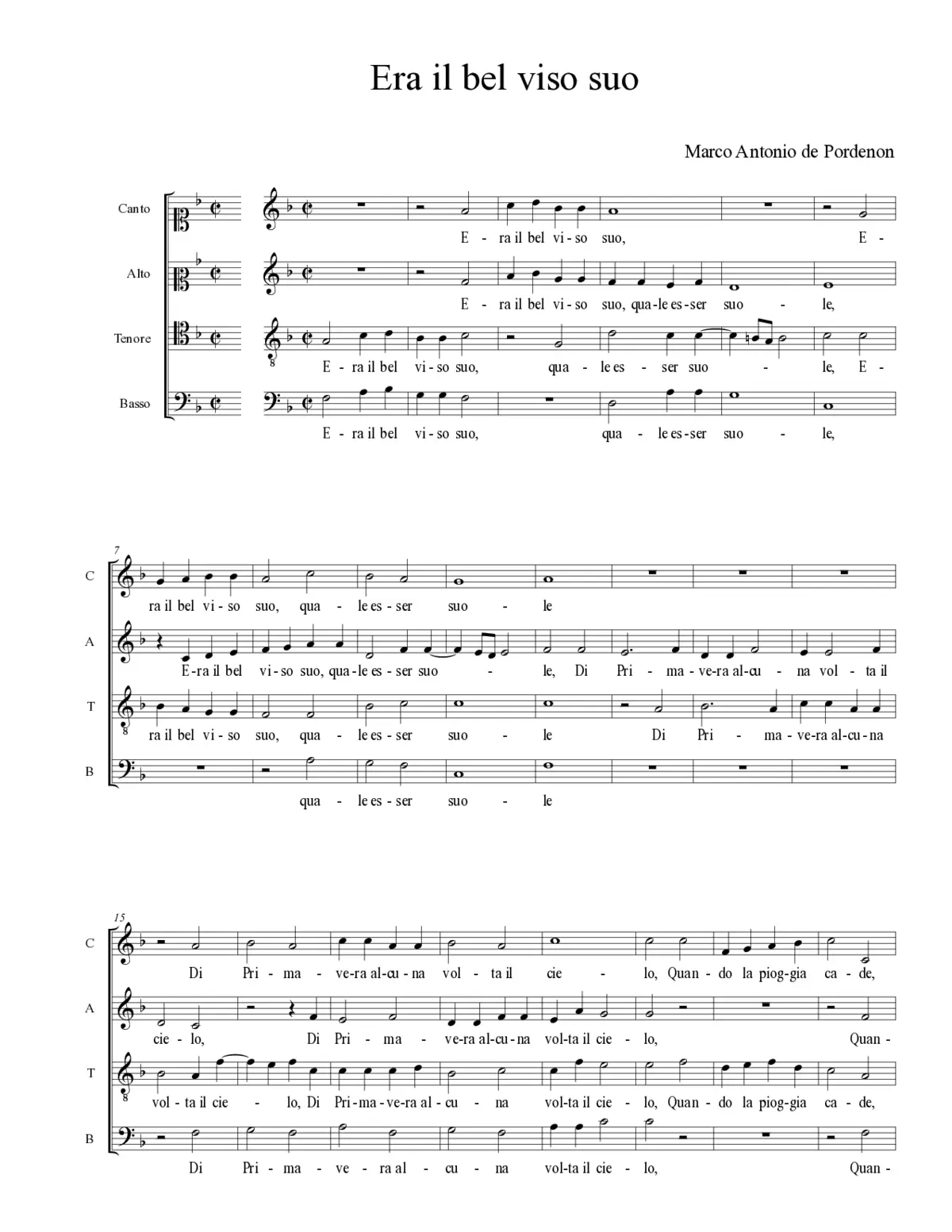 Era il bel viso suo - Page 1