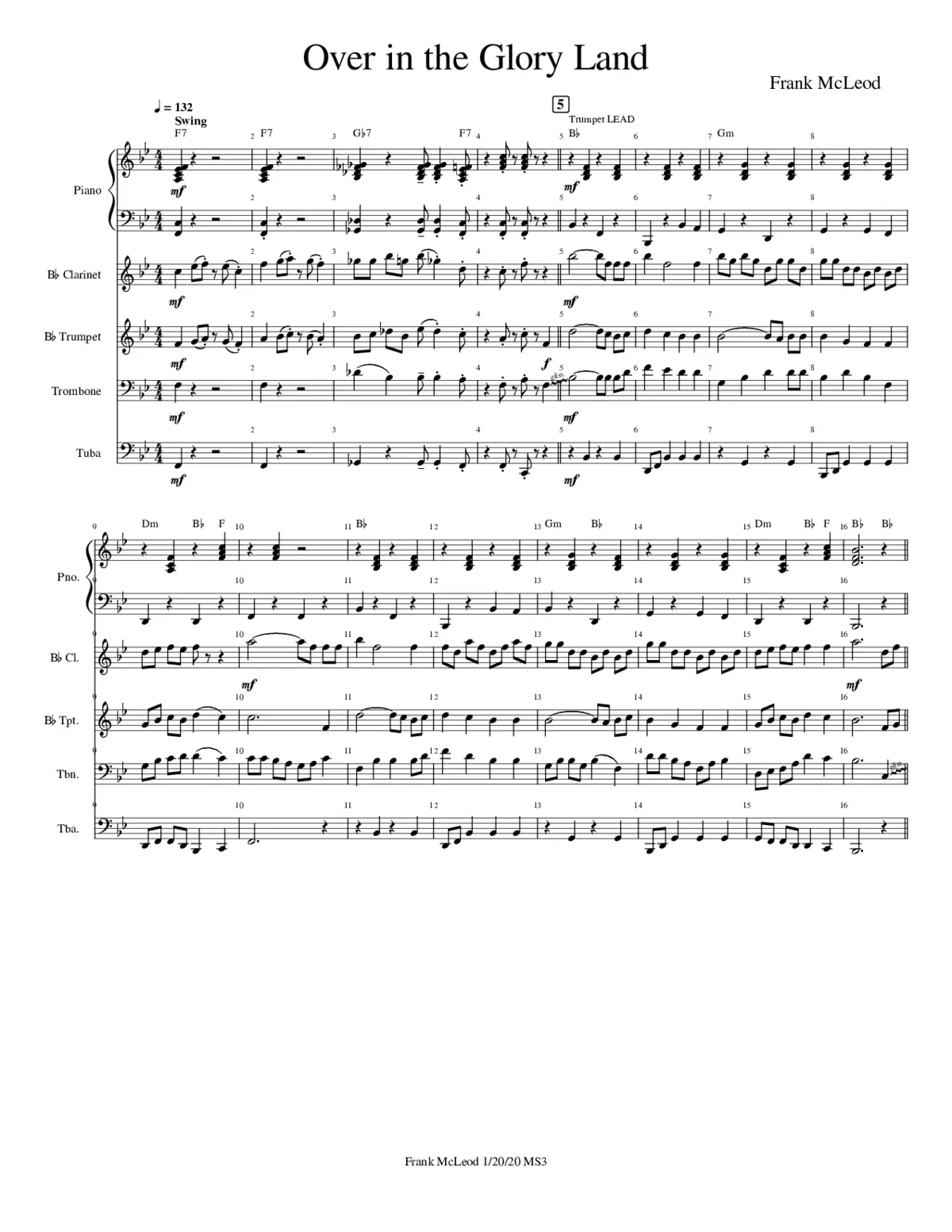 Just Over in the Glory Land - Page 1