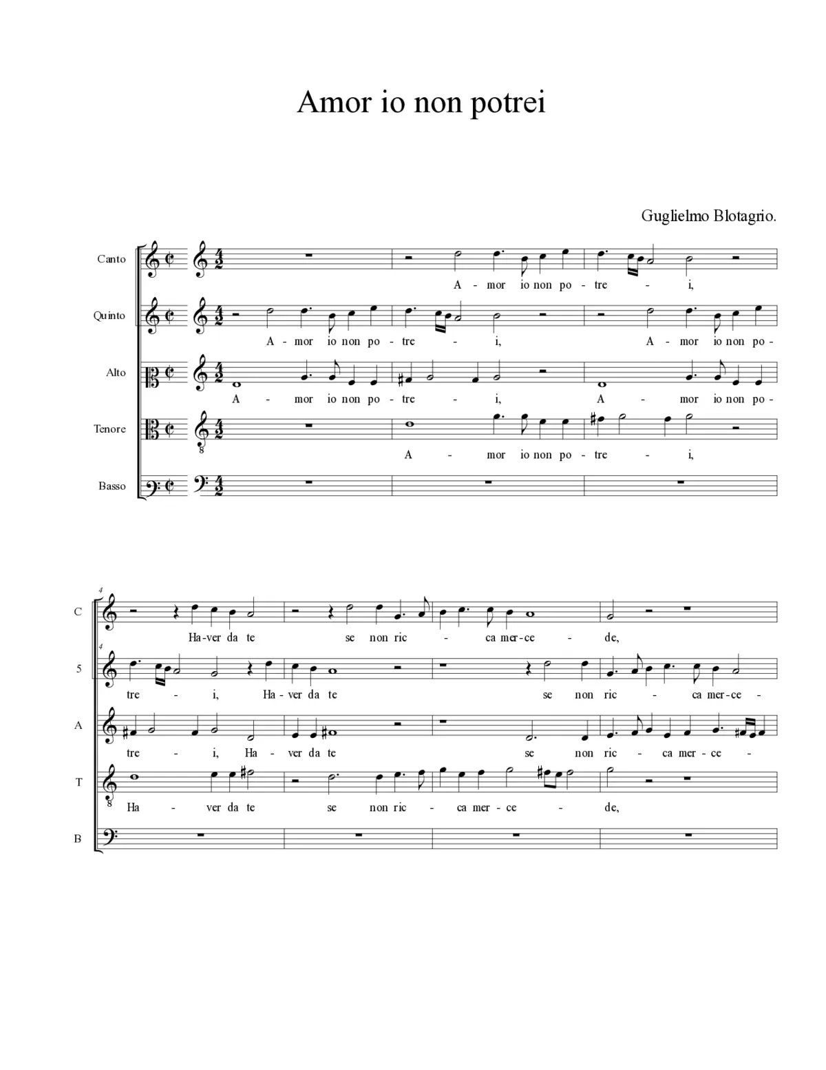 Amor io non potrei - Page 1