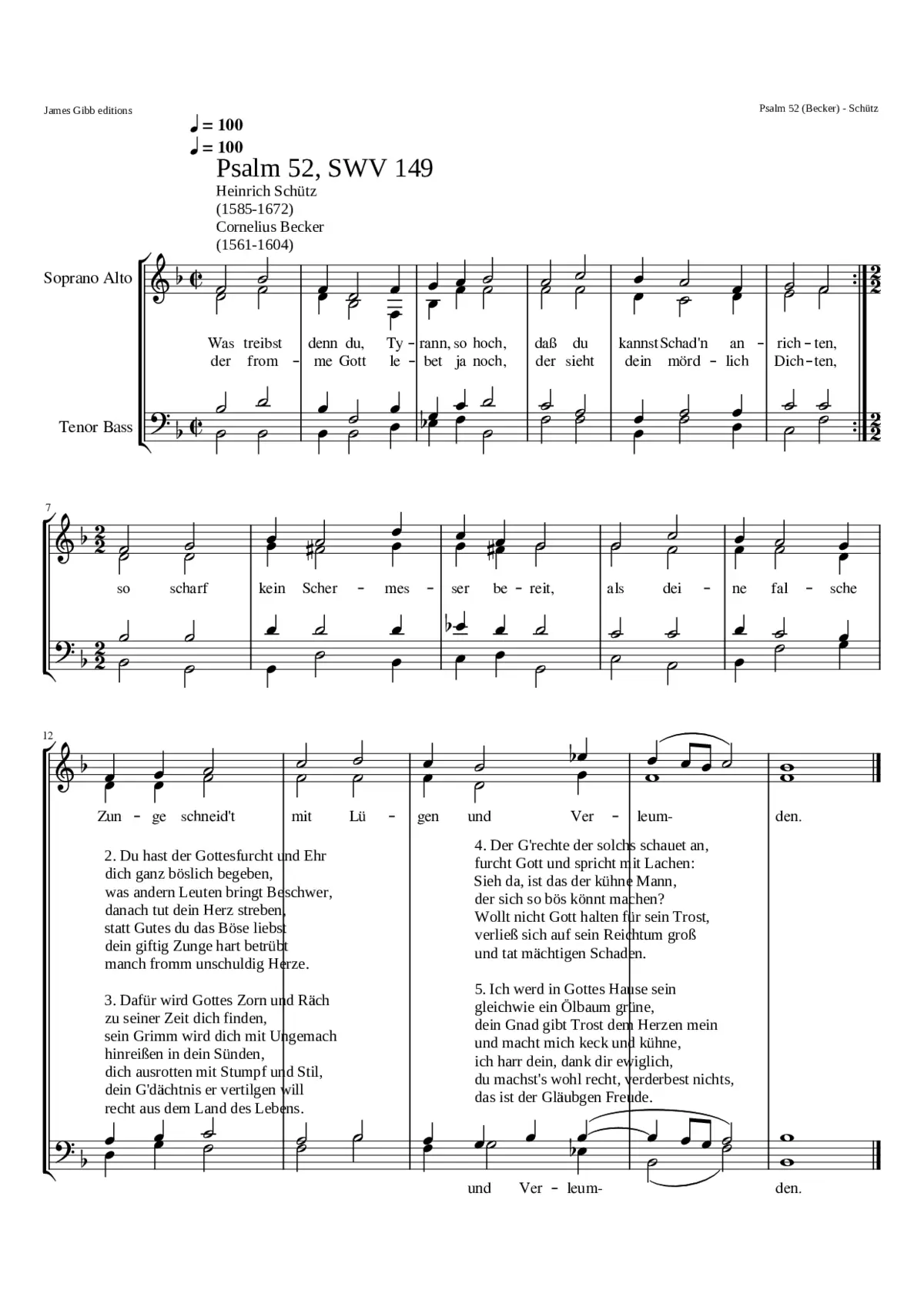 Was trotzst denn du Tyrann so hoch SWV 149 - Page 1