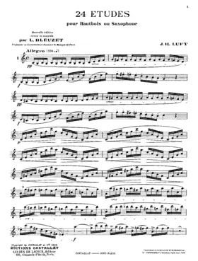 24 Etudes for oboe or saxophone