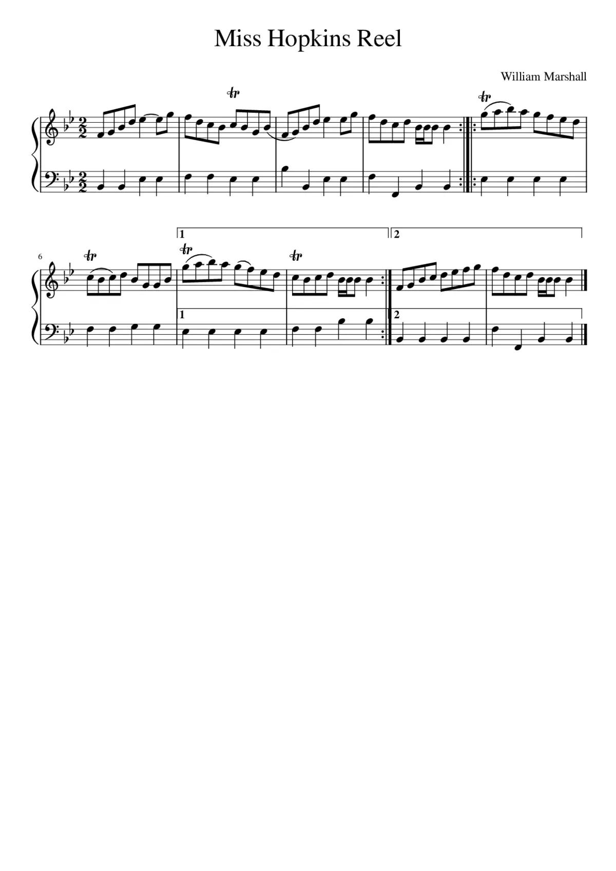 Miss Hopkins Reel - Page 1