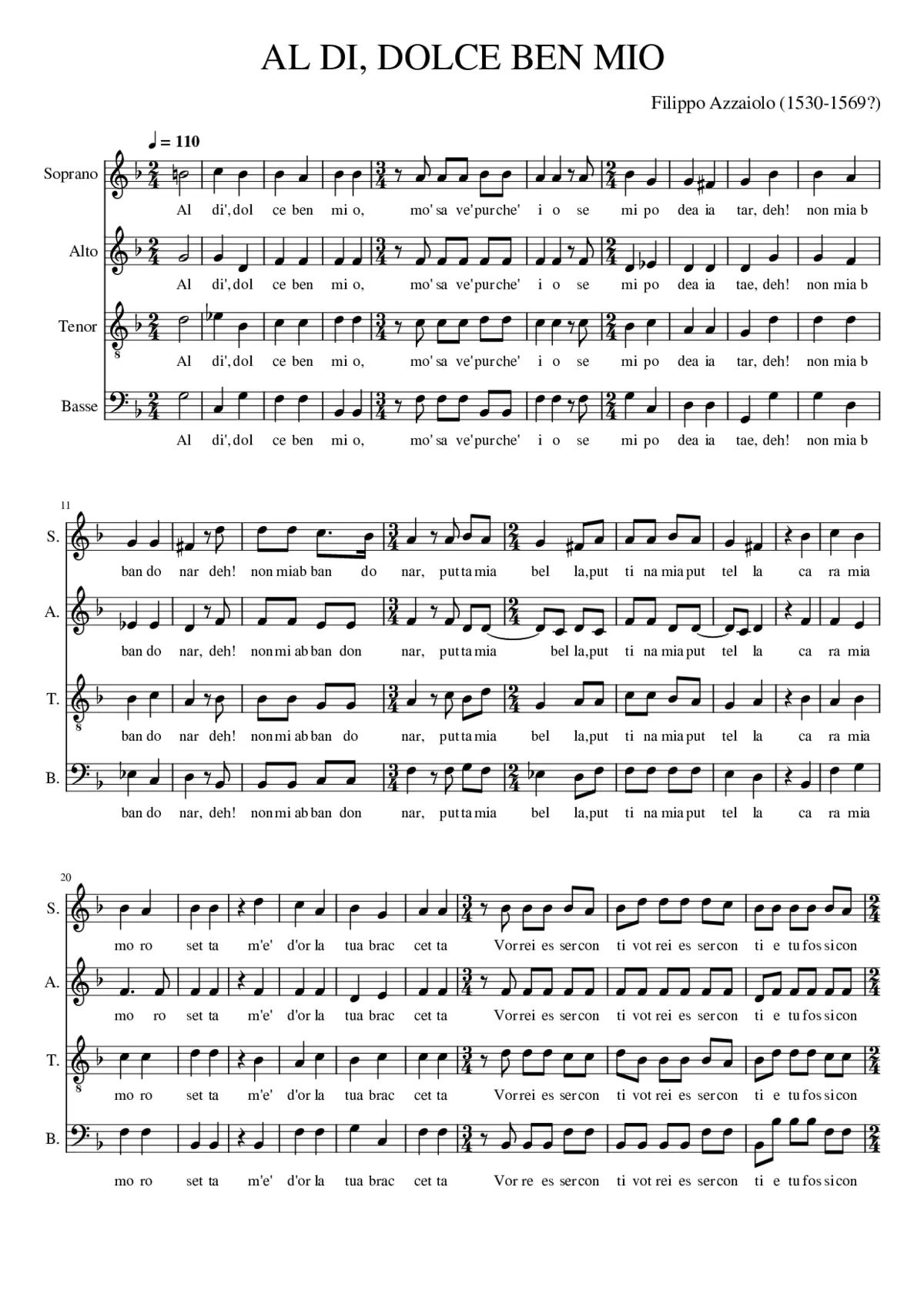 al di dolce ben mio - Page 1