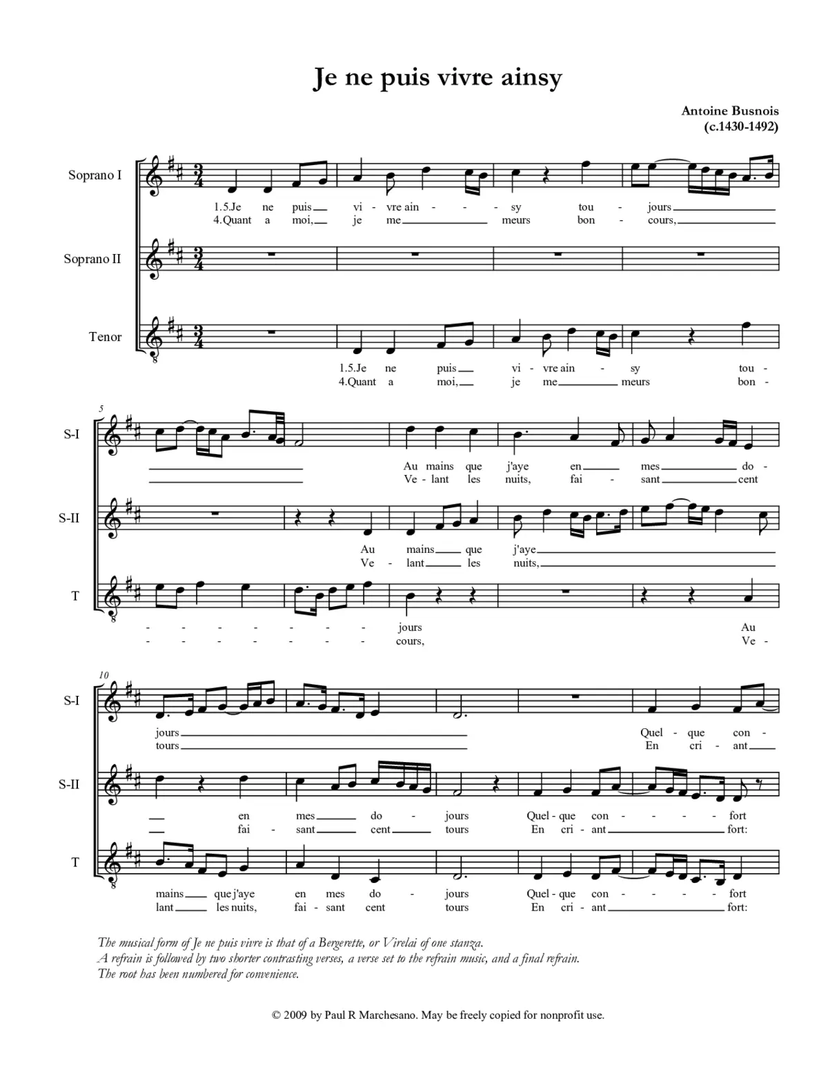 Je ne puis vivre ainsy - Page 1