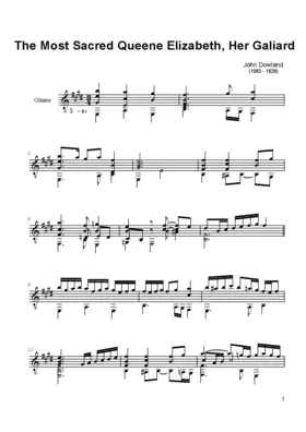 The Most Sacred Queene Elizabeth, Her Galliard