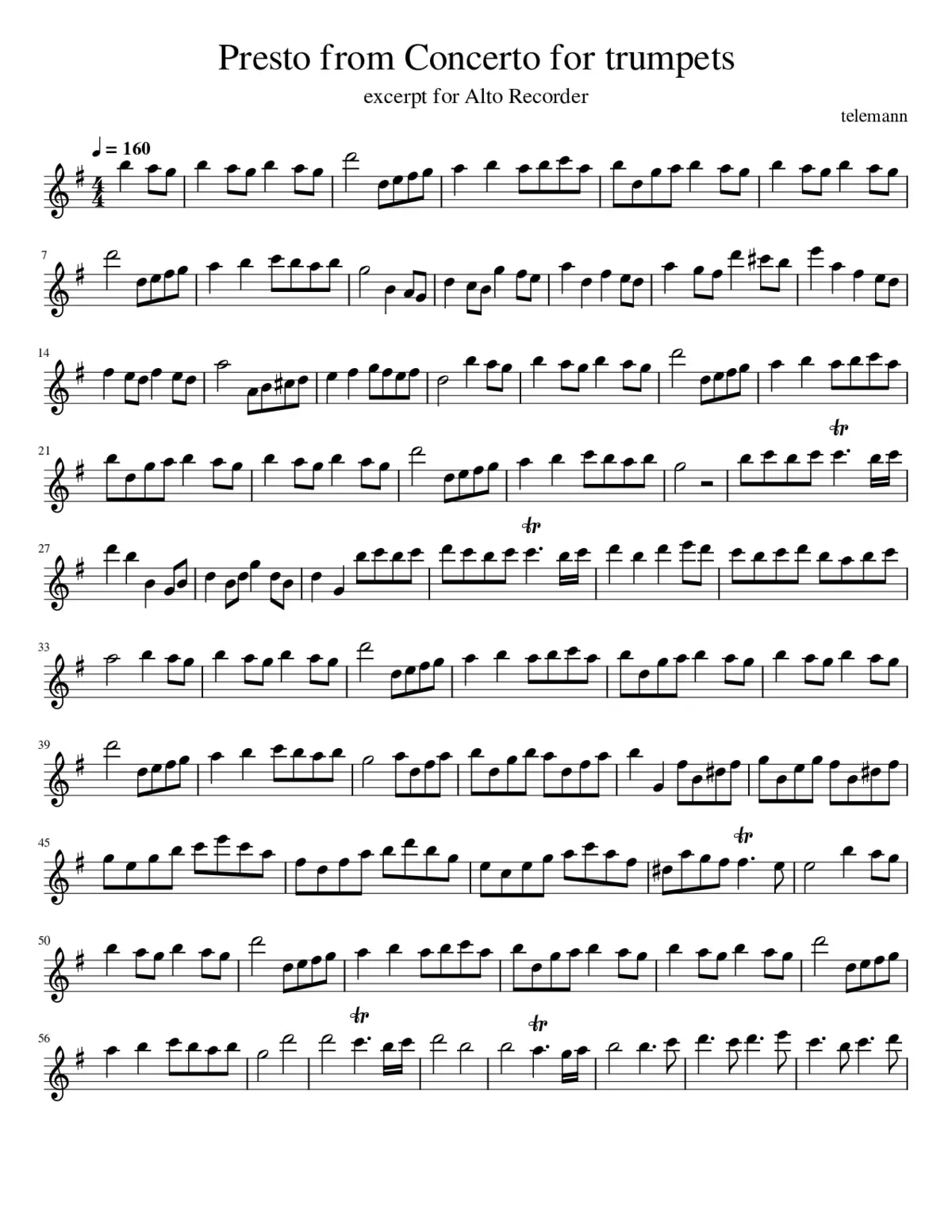 Concerto for 3 Trumpets and Timpani TWV 54:D4 - Page 1