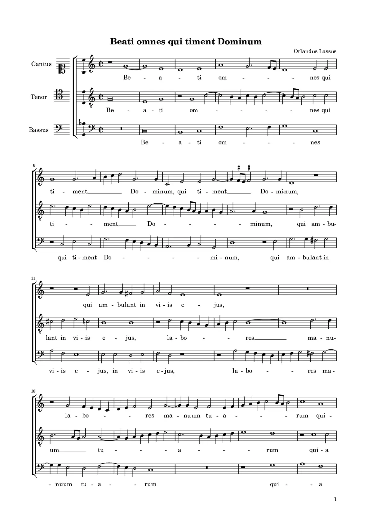 Beati omnes qui timent Dominum (a 3) - Page 1