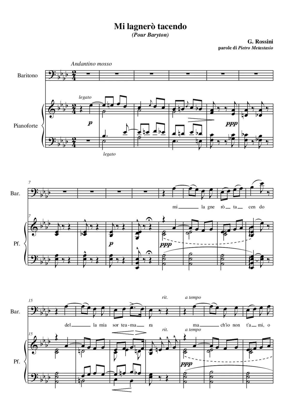 Mi lagnerò tacendo - Page 1