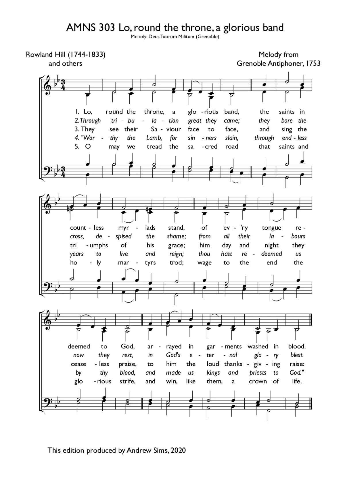 Lo, round the throne, a glorious band - Page 1