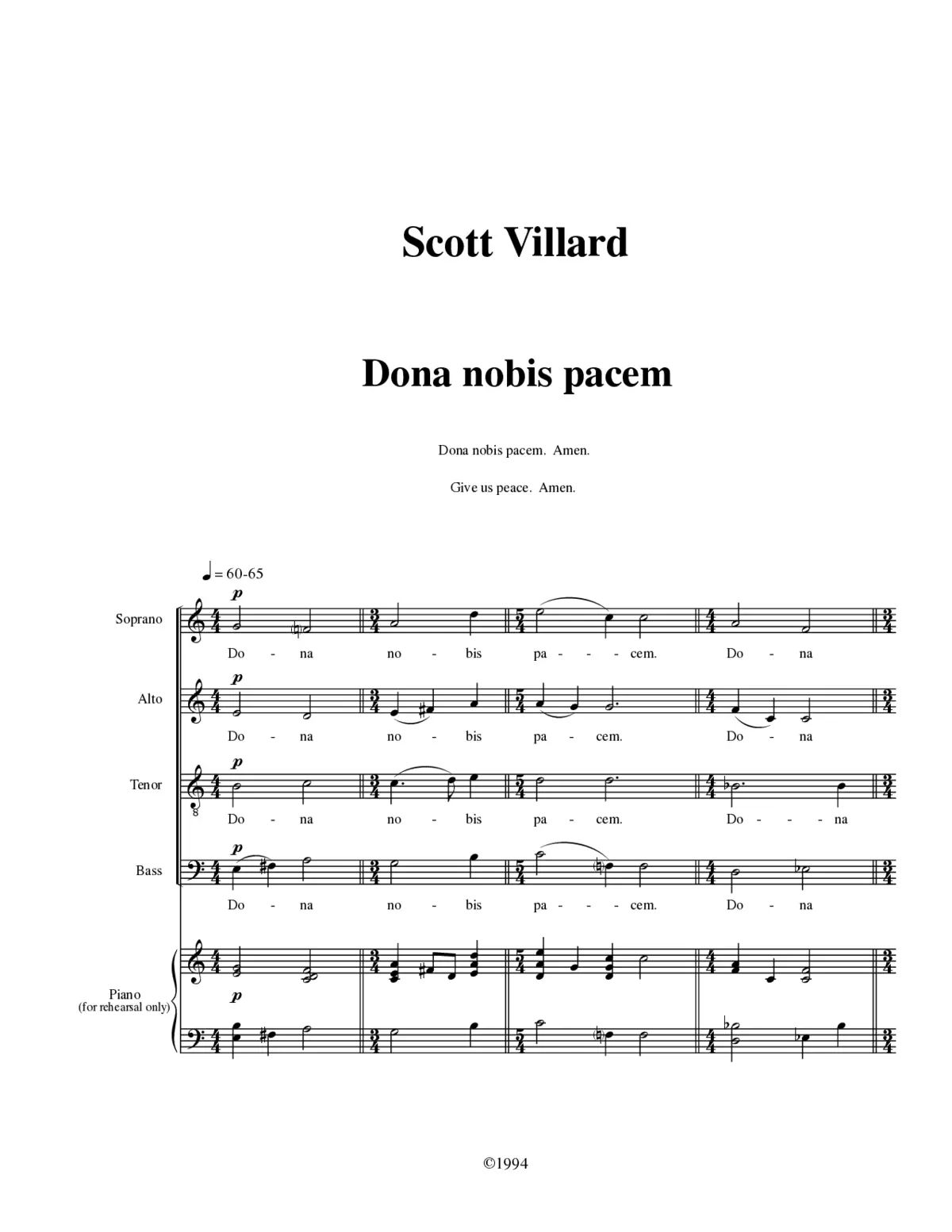 Dona nobis pacem - Page 1