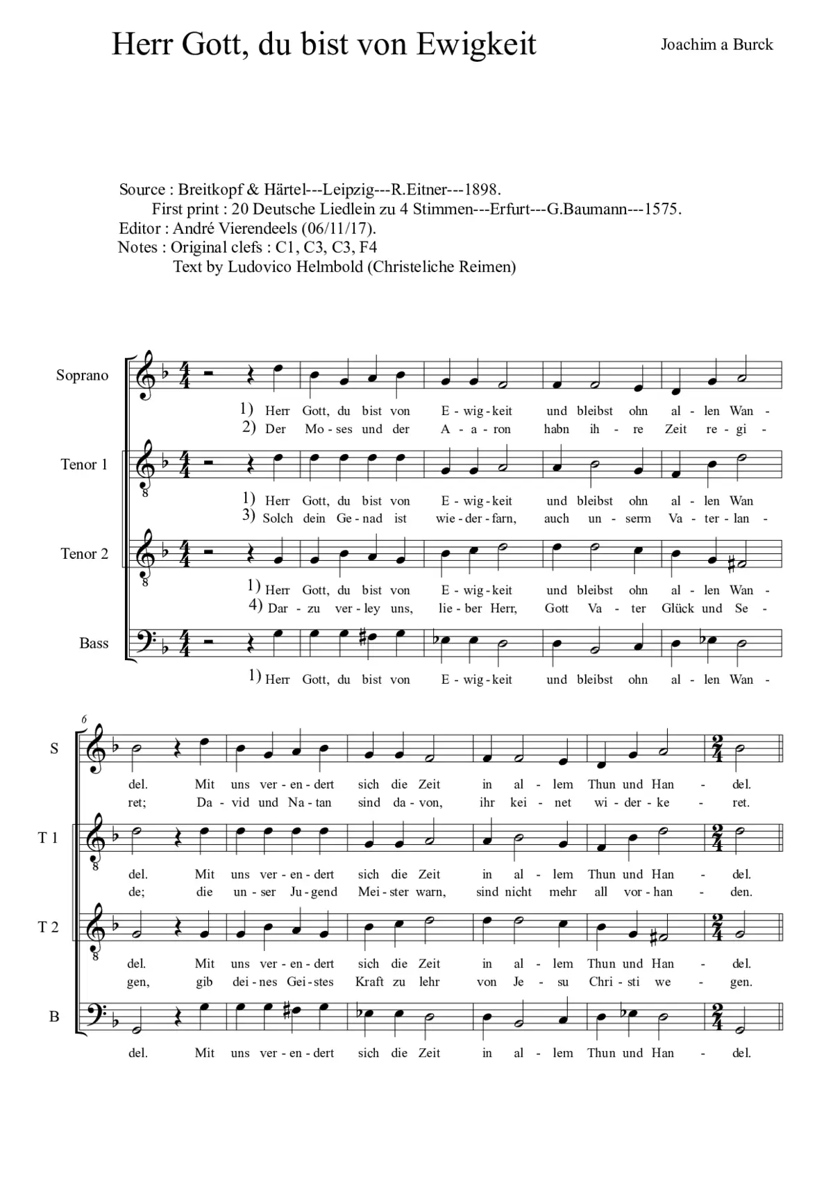 Herr Gott, Du bist von Ewigkeit - Page 1
