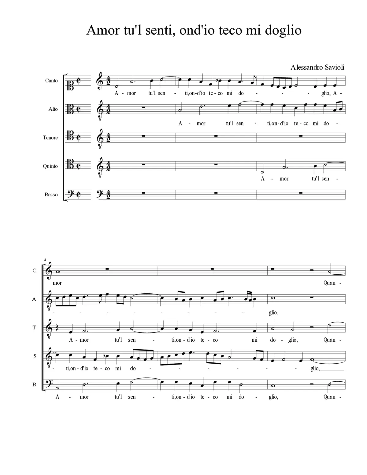 Amor tu'l senti, ond'io teco mi doglio - Page 1