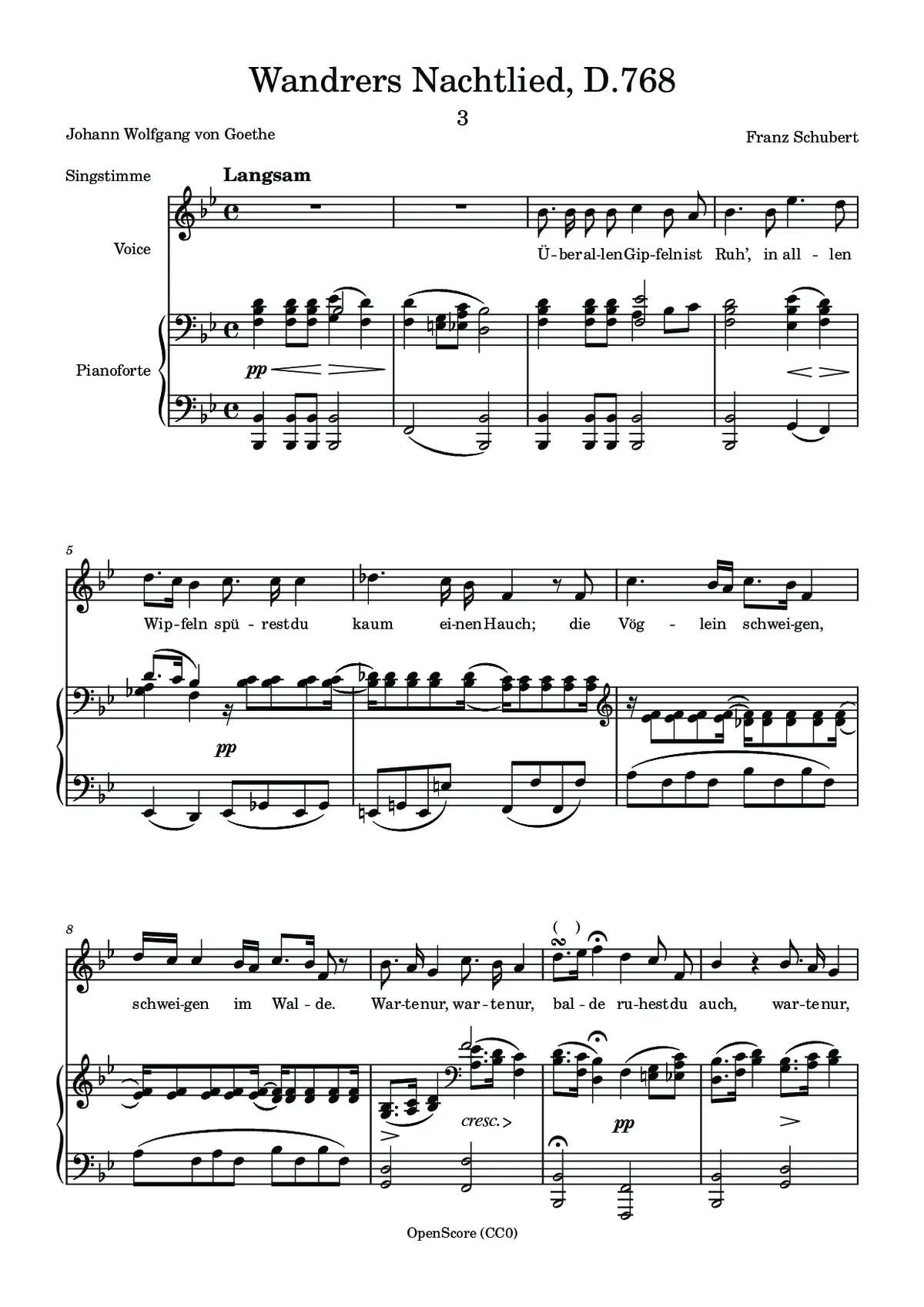 Wandrers Nachtlied, D.768 - Page 1
