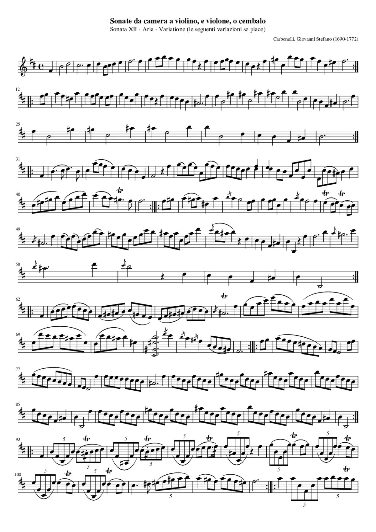 12 Violin Sonatas - Page 1