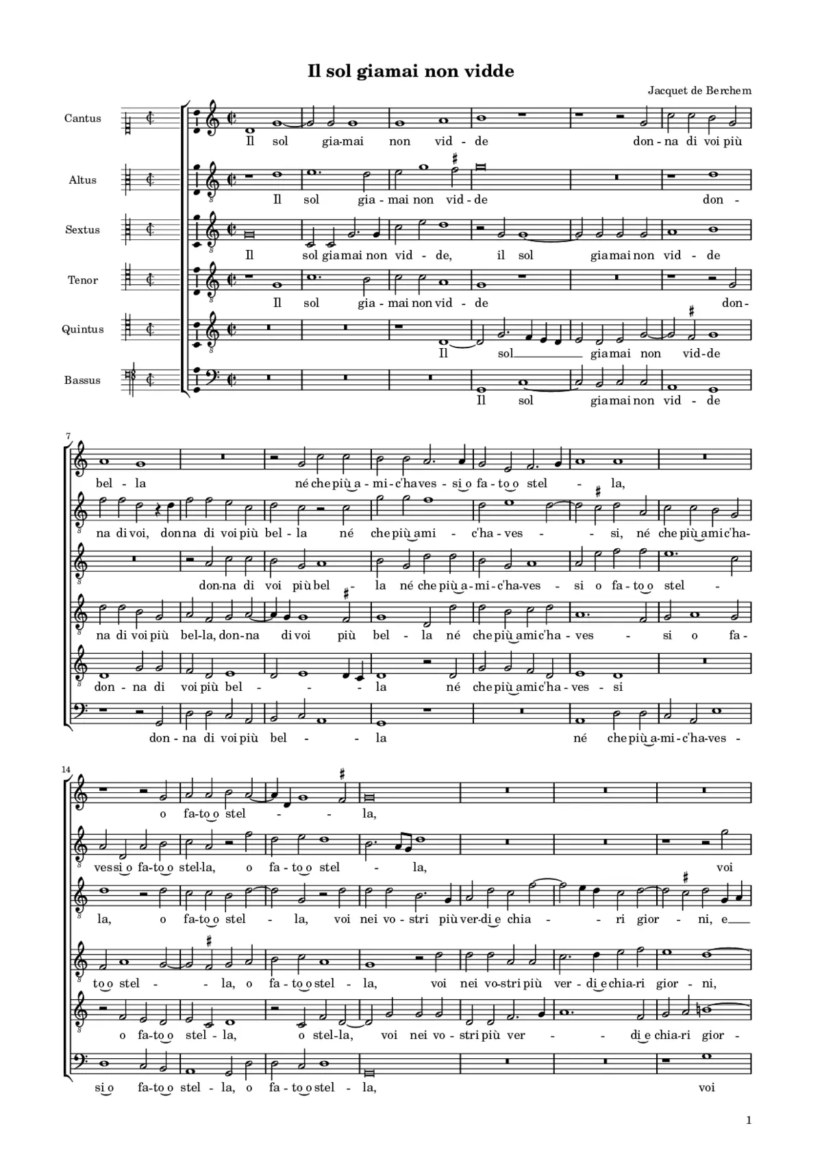 Il sol giamai non vidde - Page 1
