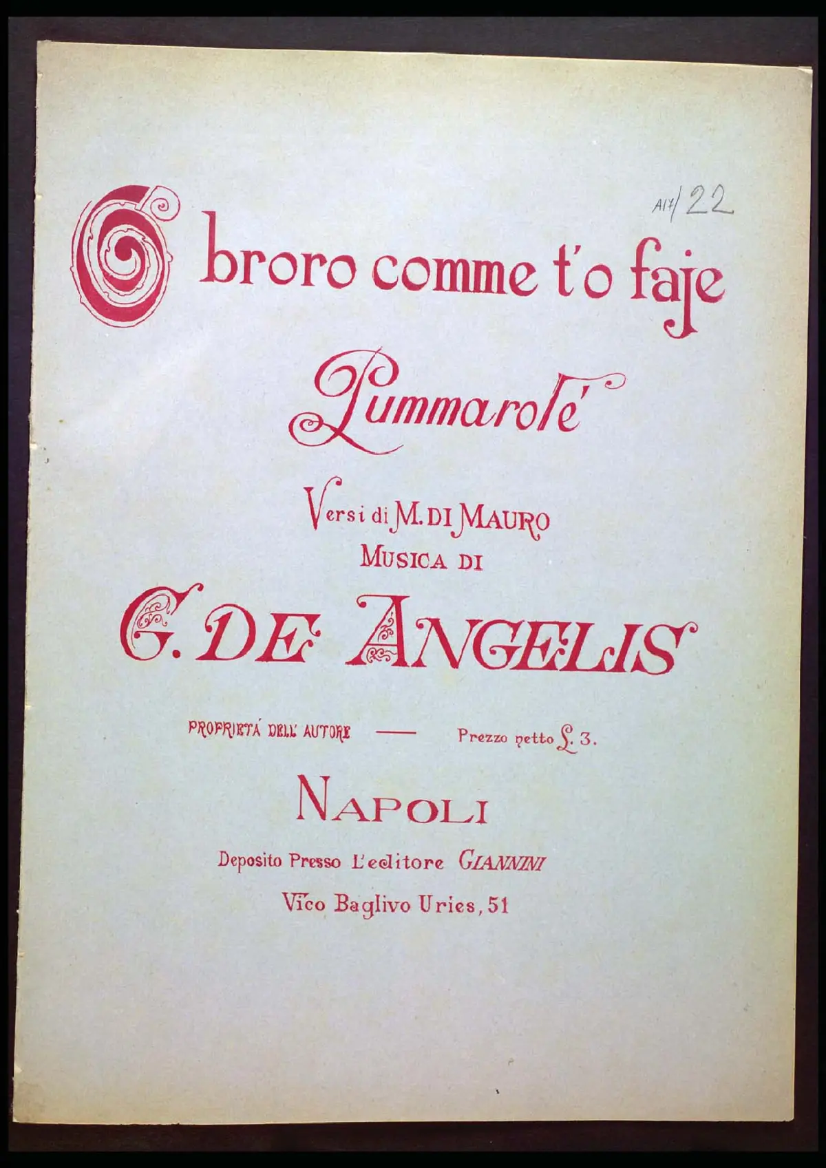 'O broro comme t'o faje Pummarulé - Page 1