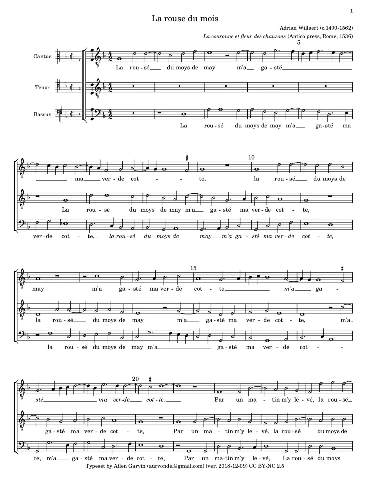 La rousé du moys de May - Page 1