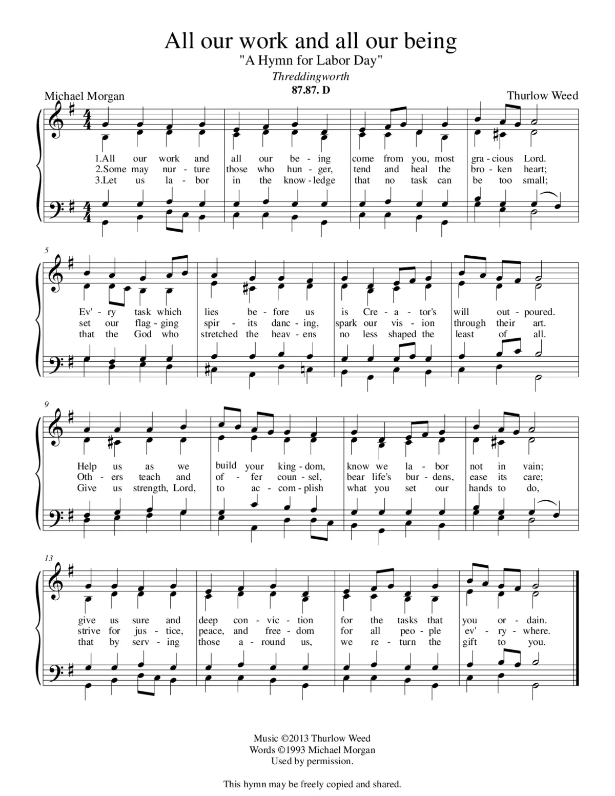 Hymn for Labor Day - Page 1