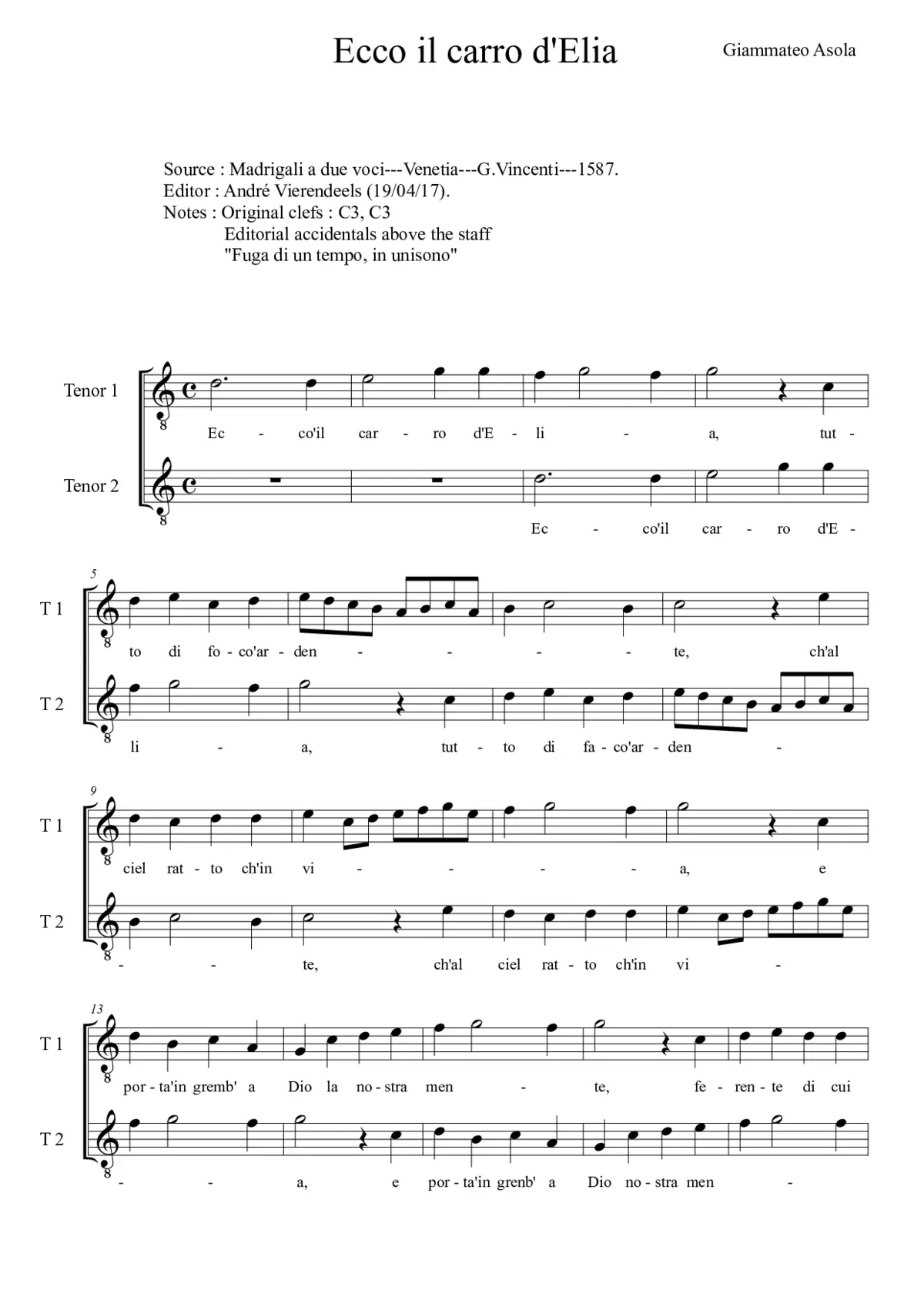 Ecco il carro d'Elia - Page 1