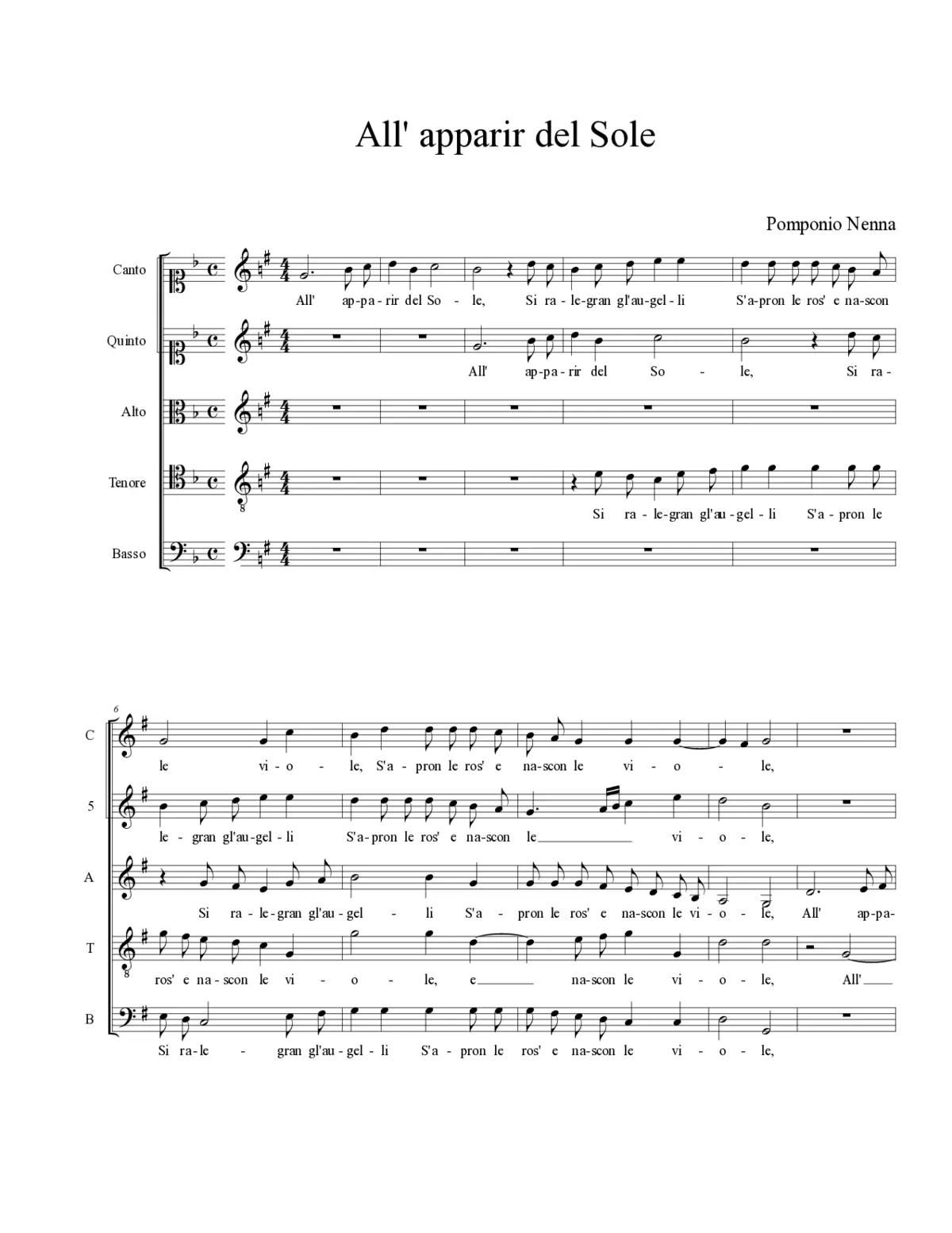 All' apparir del Sole - Page 1
