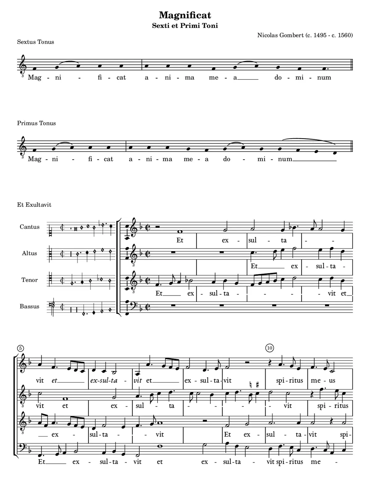 Magnificat sexti et primi toni - Page 1