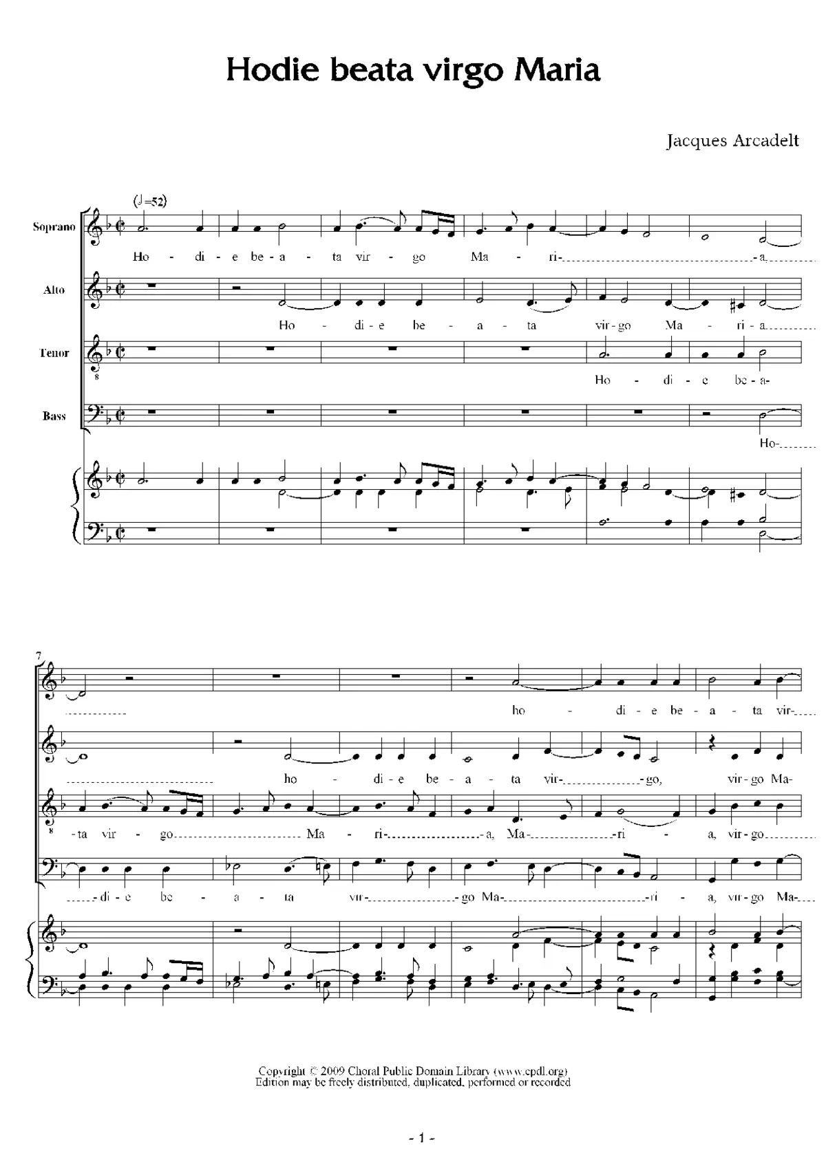 Hodie beata virgo Maria - Page 1