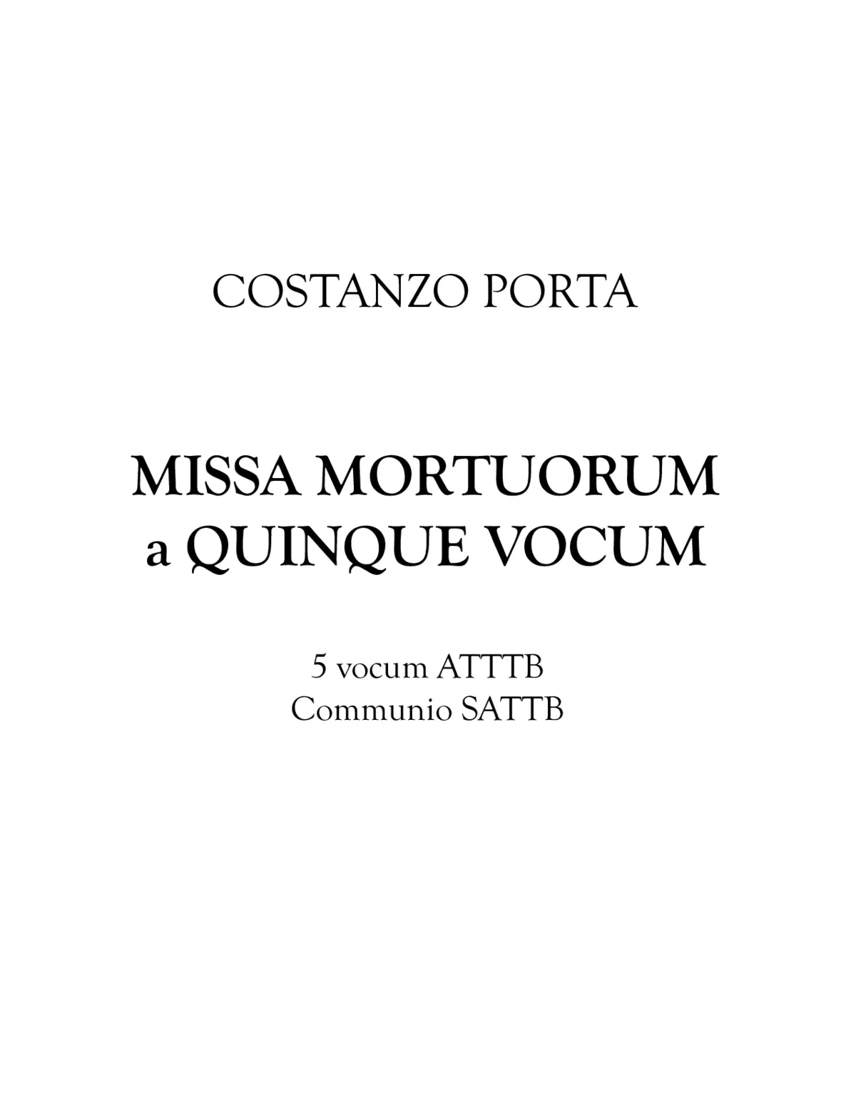 Missa Mortuorum a 5 - Page 1