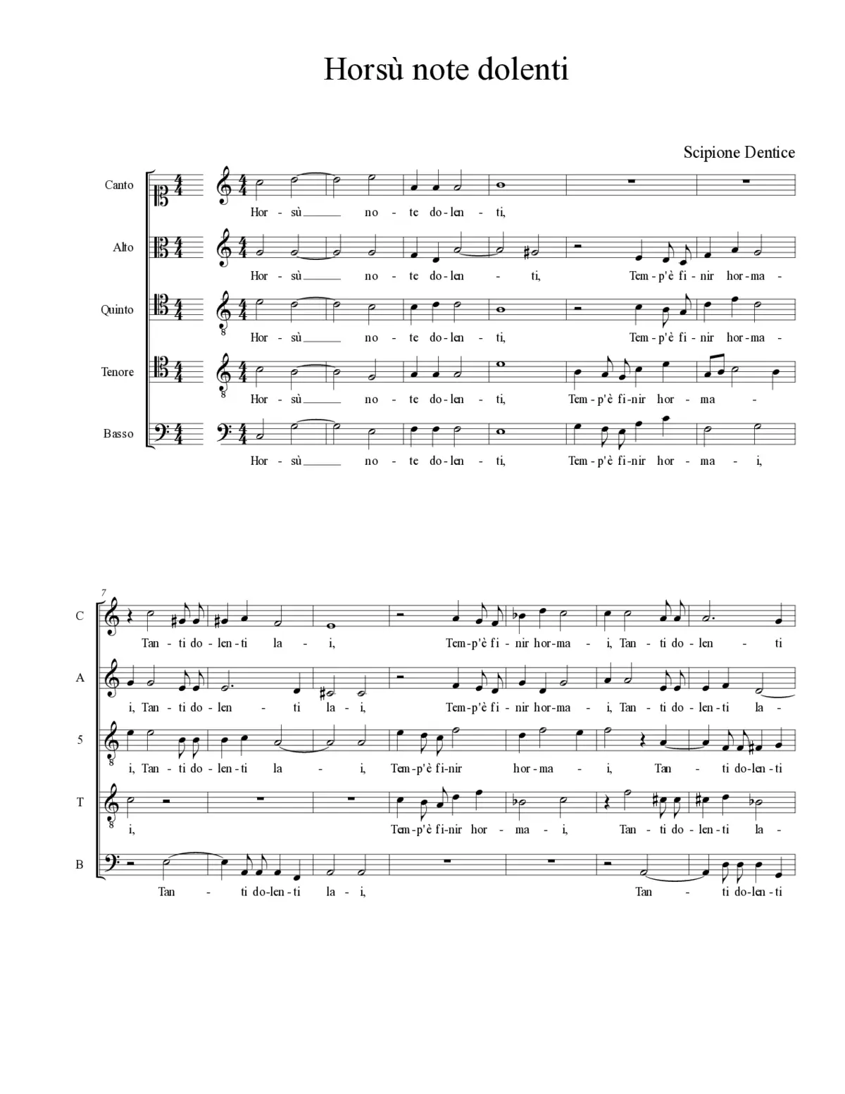 Horsù note dolenti - Page 1