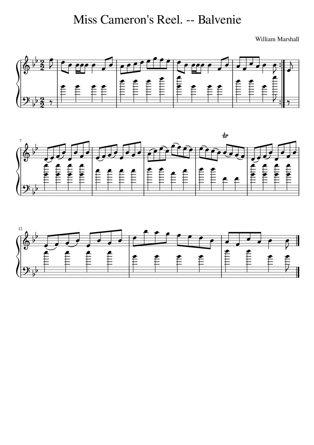 Miss Cameron's Reel. -- Balvenie - Page 1