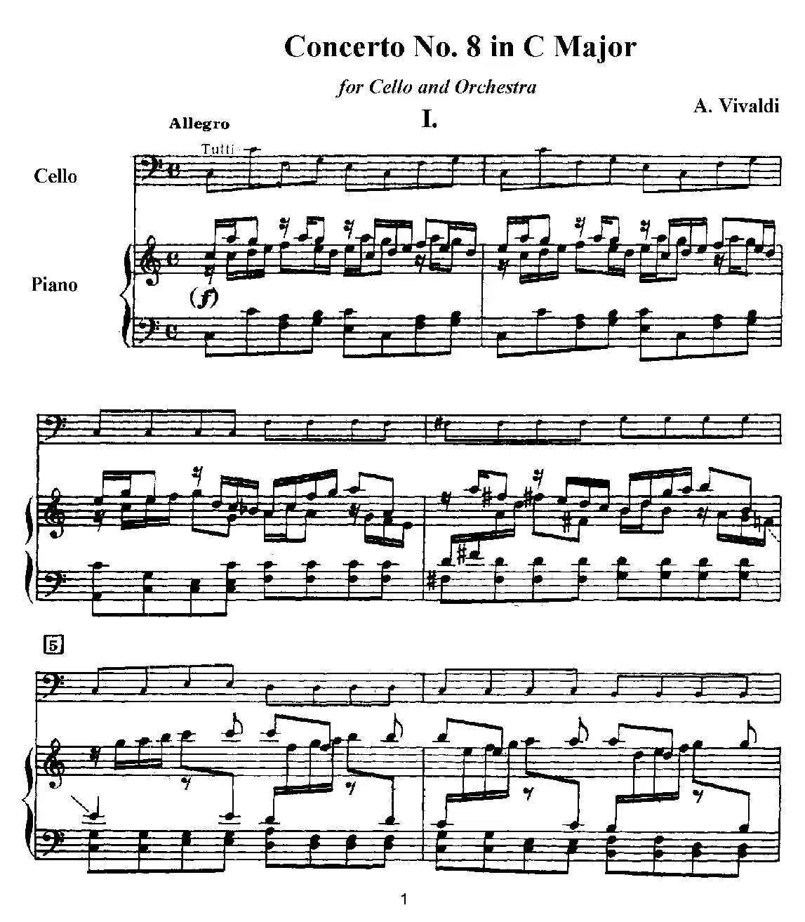 Cello Concerto in C major - Page 1