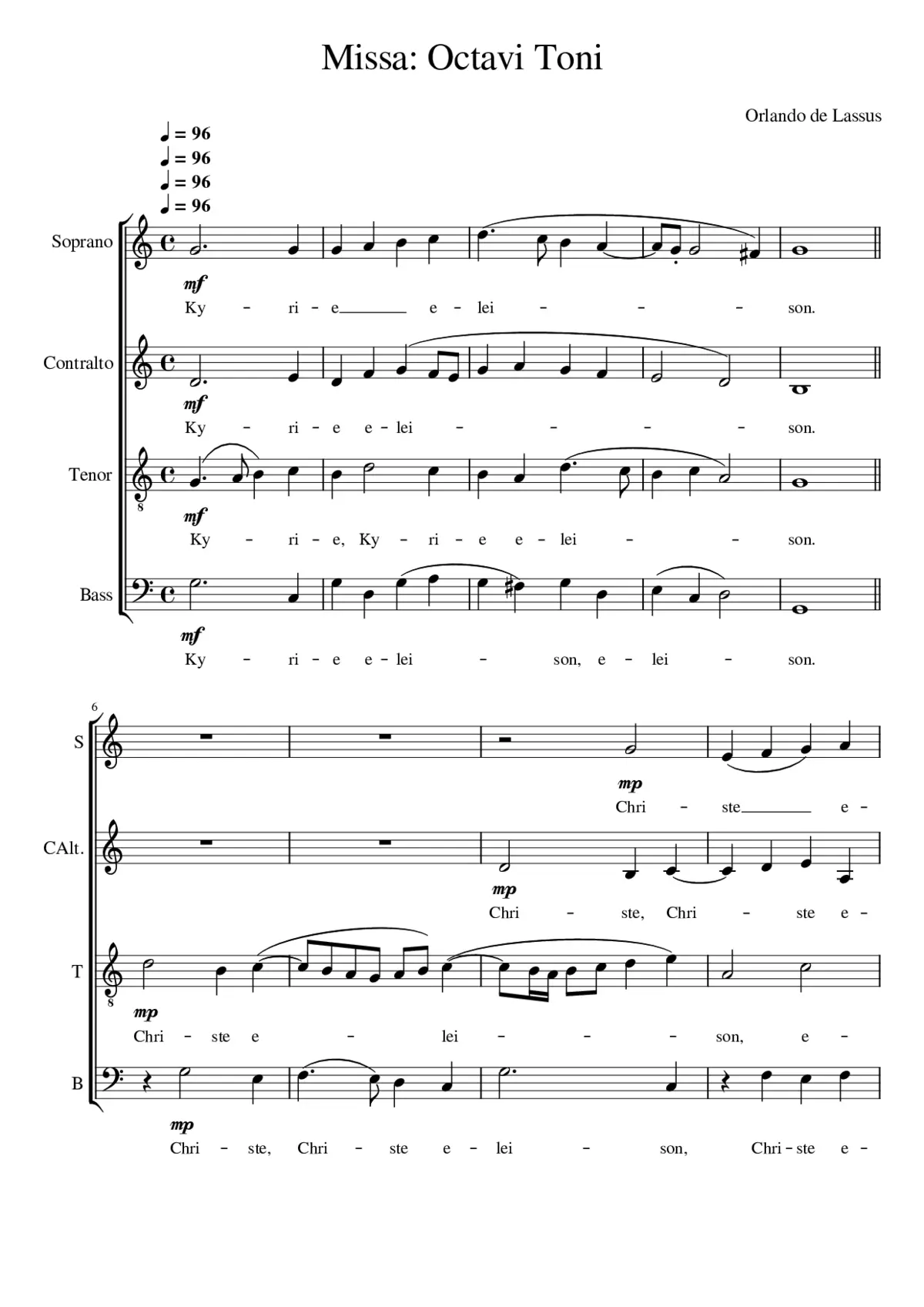 Missa Jäger (Missa octavi toni) - Page 1