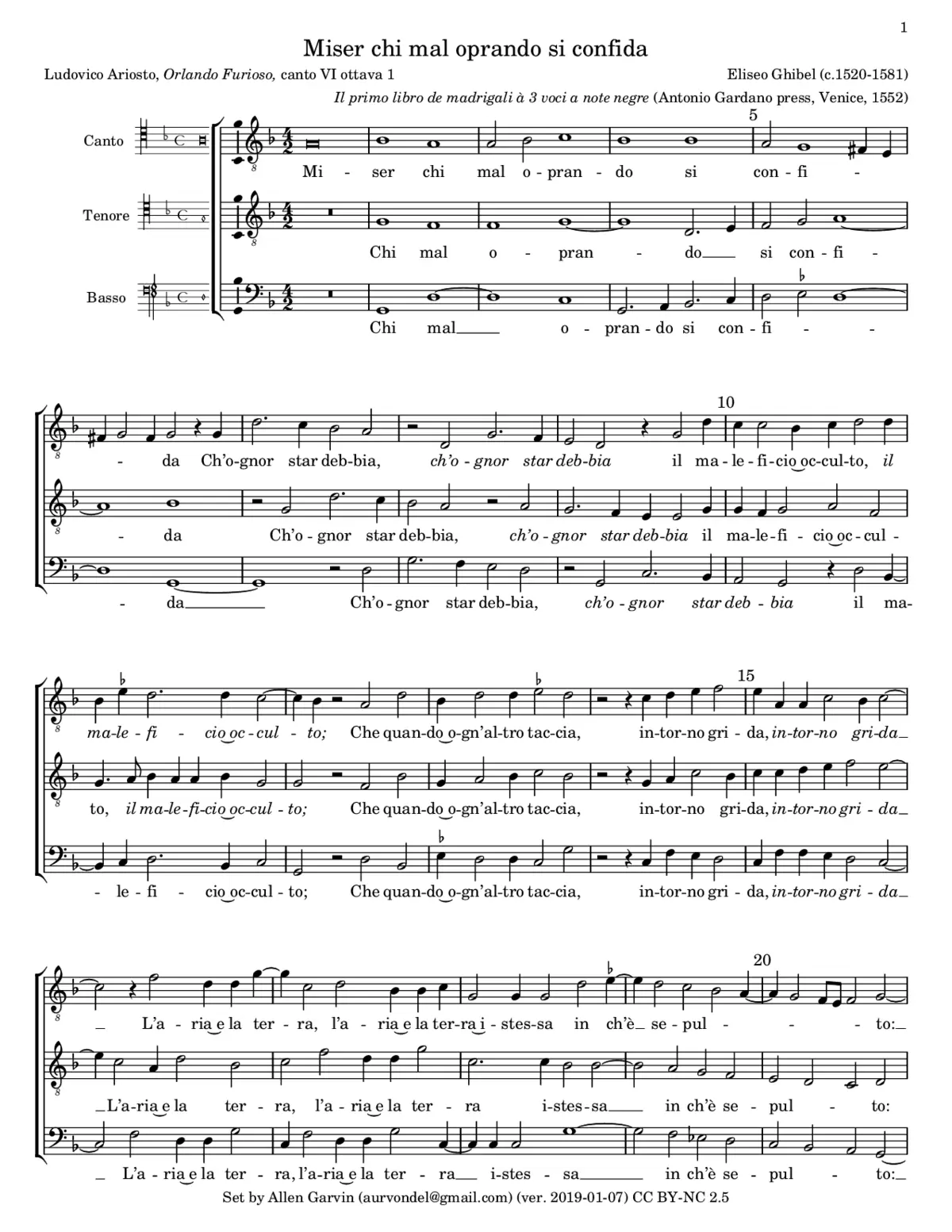 Miser chi mal oprando si confida - Page 1