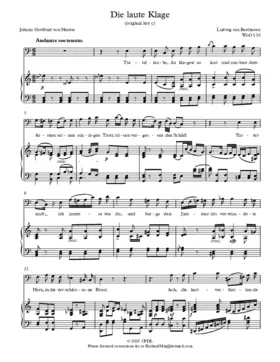 Die laute Klage, WoO 135