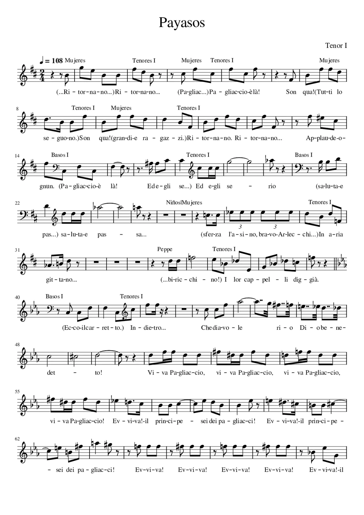 Opera Pagliacci - Page 1