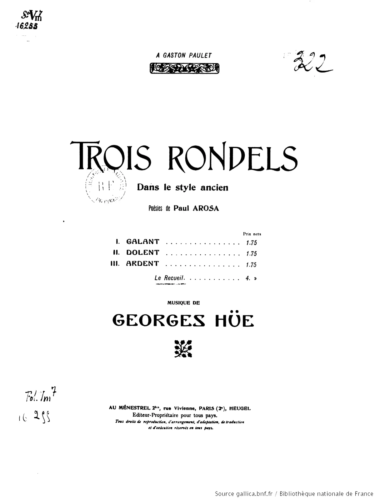 Trois rondels dans le style ancien - Page 1