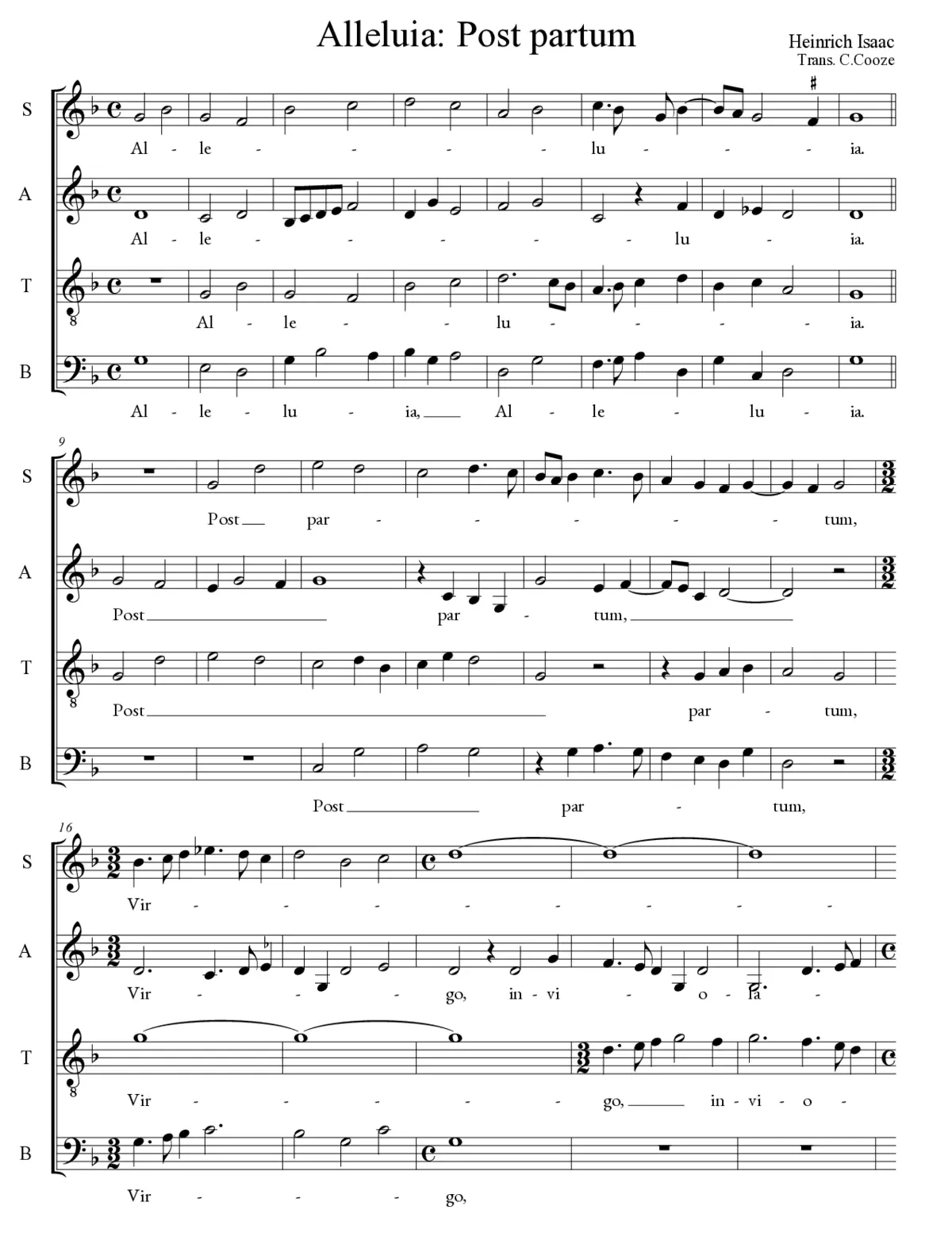 Alleluia: Post partum virgo inviolata (II) - Page 1