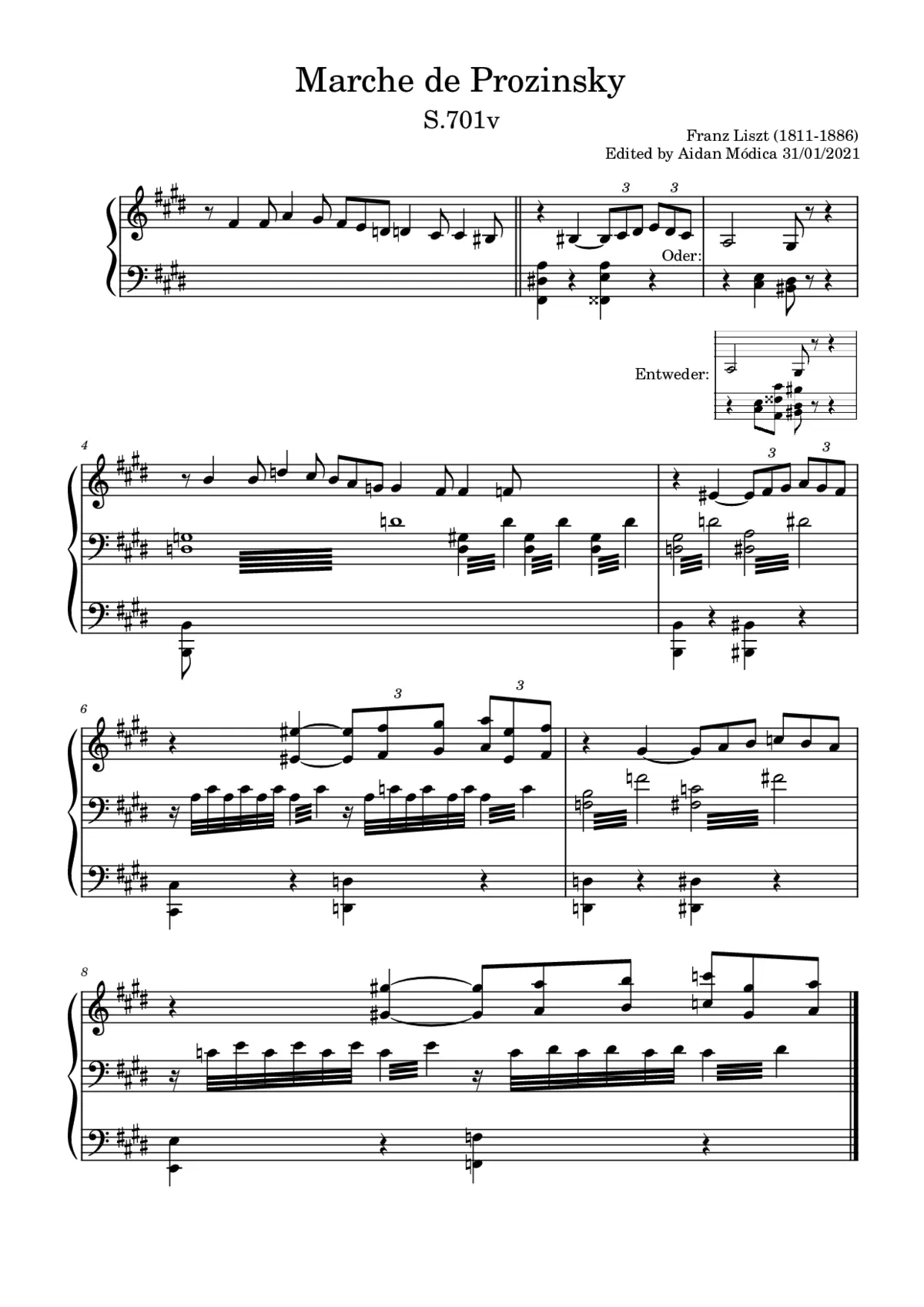 Marche de Prozinsky, S.701v - Page 1