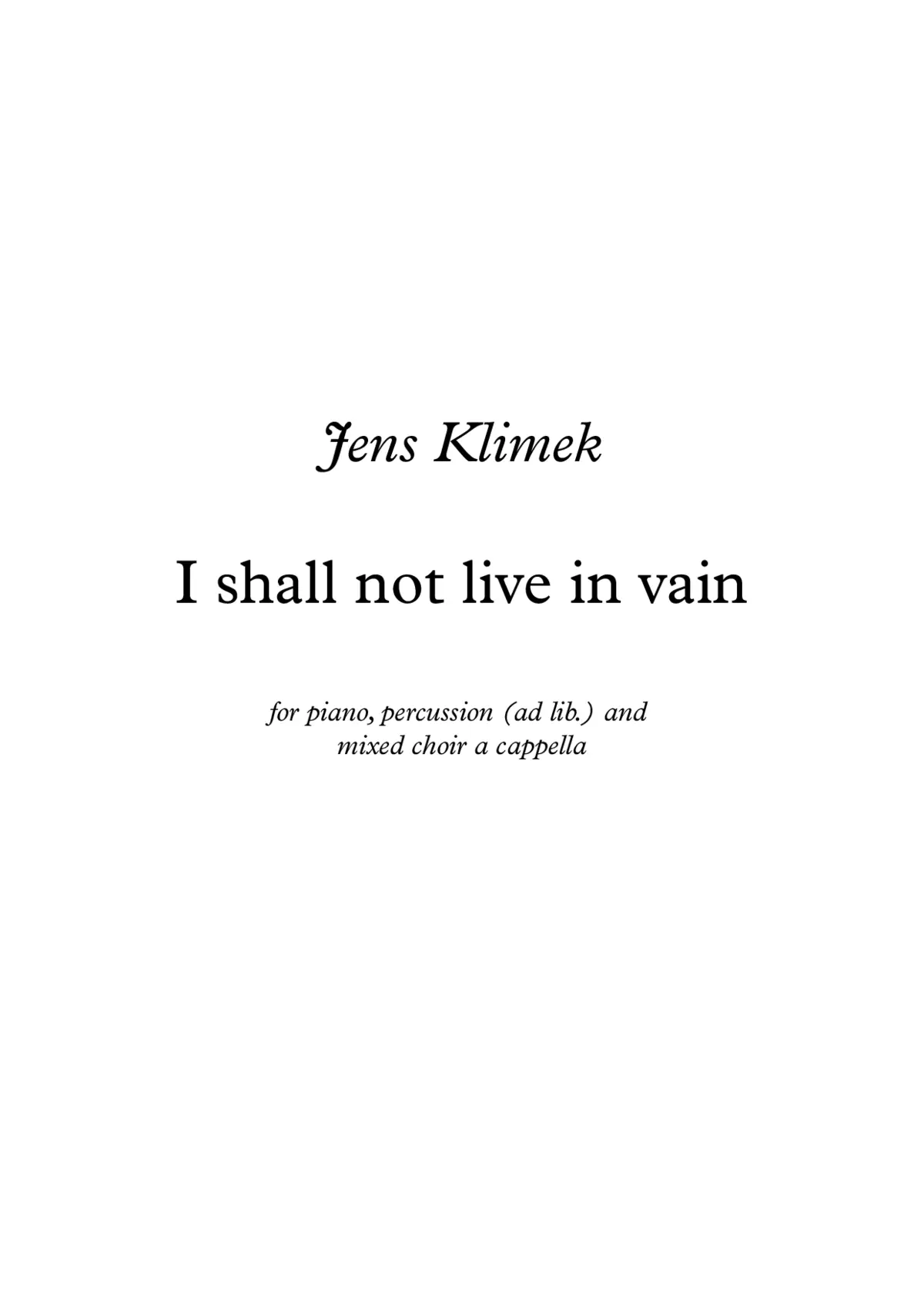 I shall not live in vain - Page 1