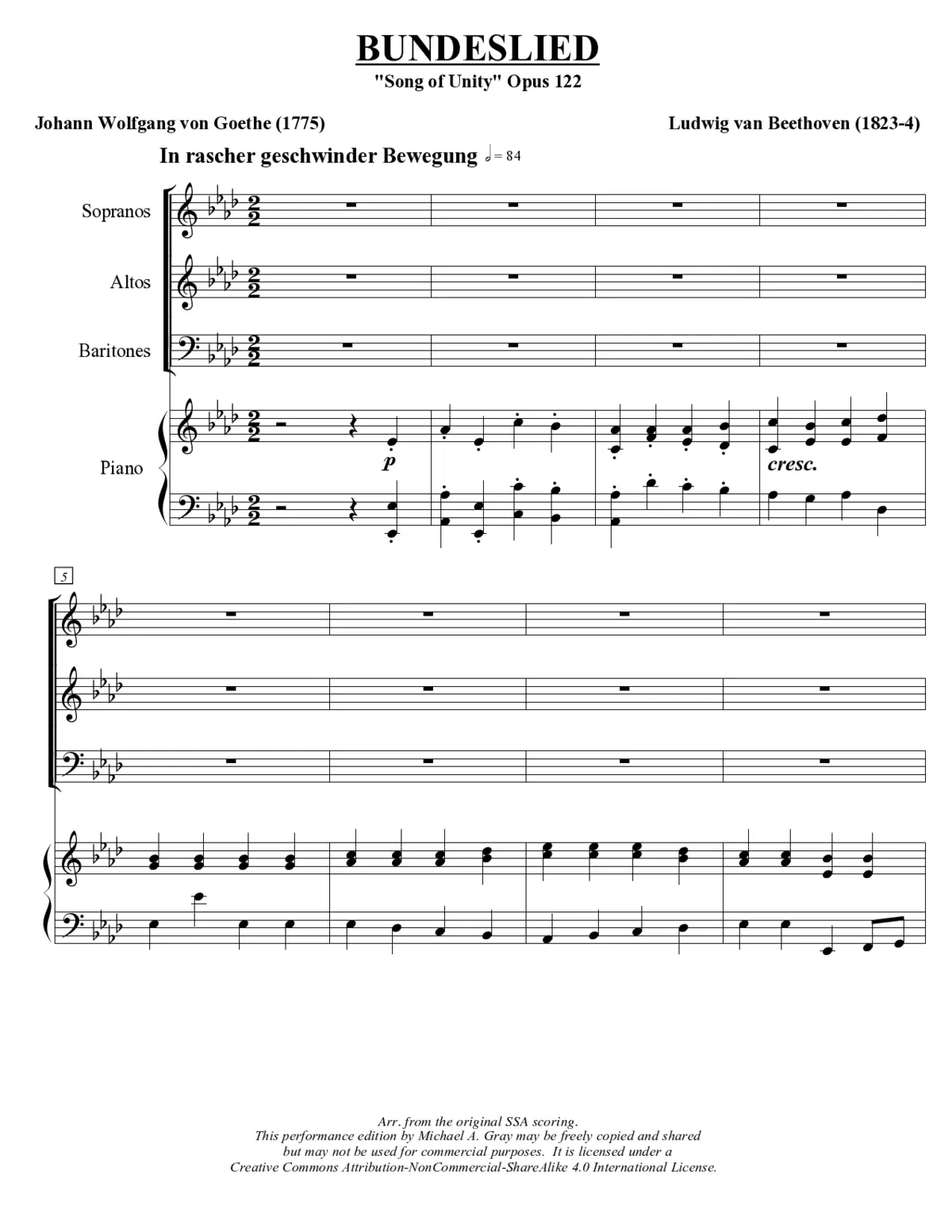 Bundeslied Op. 122 - Page 1