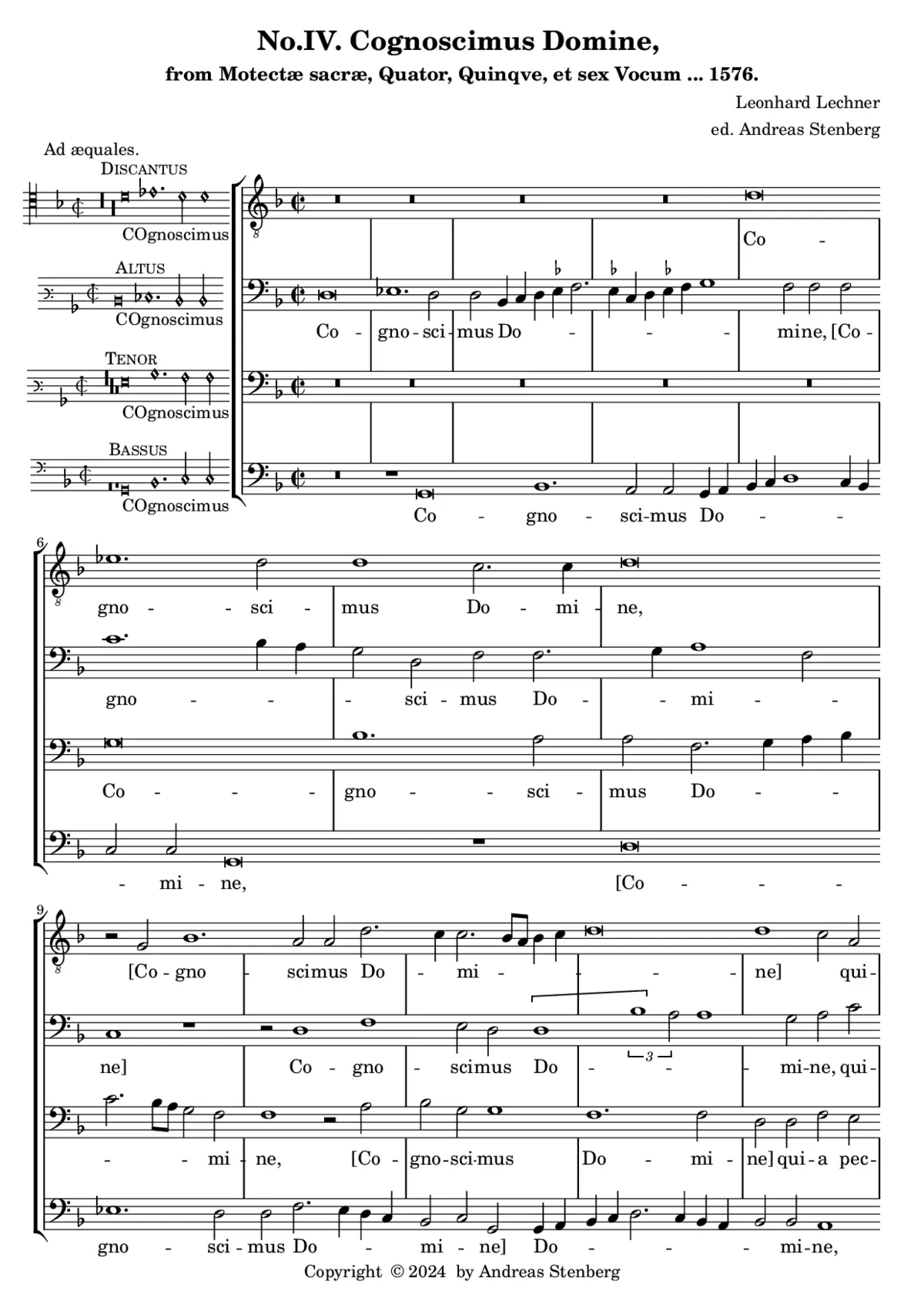 Cognoscimus Domine - Page 1